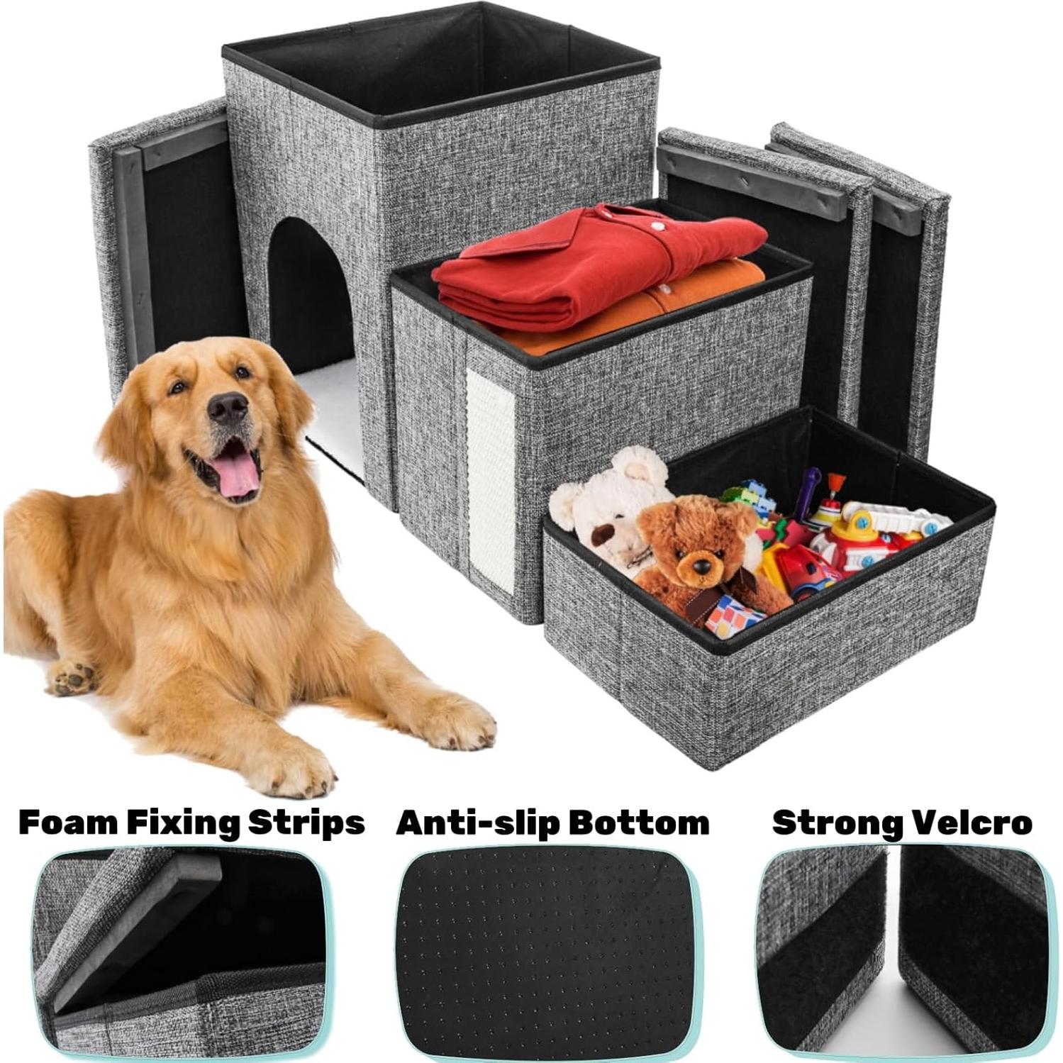 Escalera Plegable para Mascotas YIMITEE 3 Niveles 75 Kg