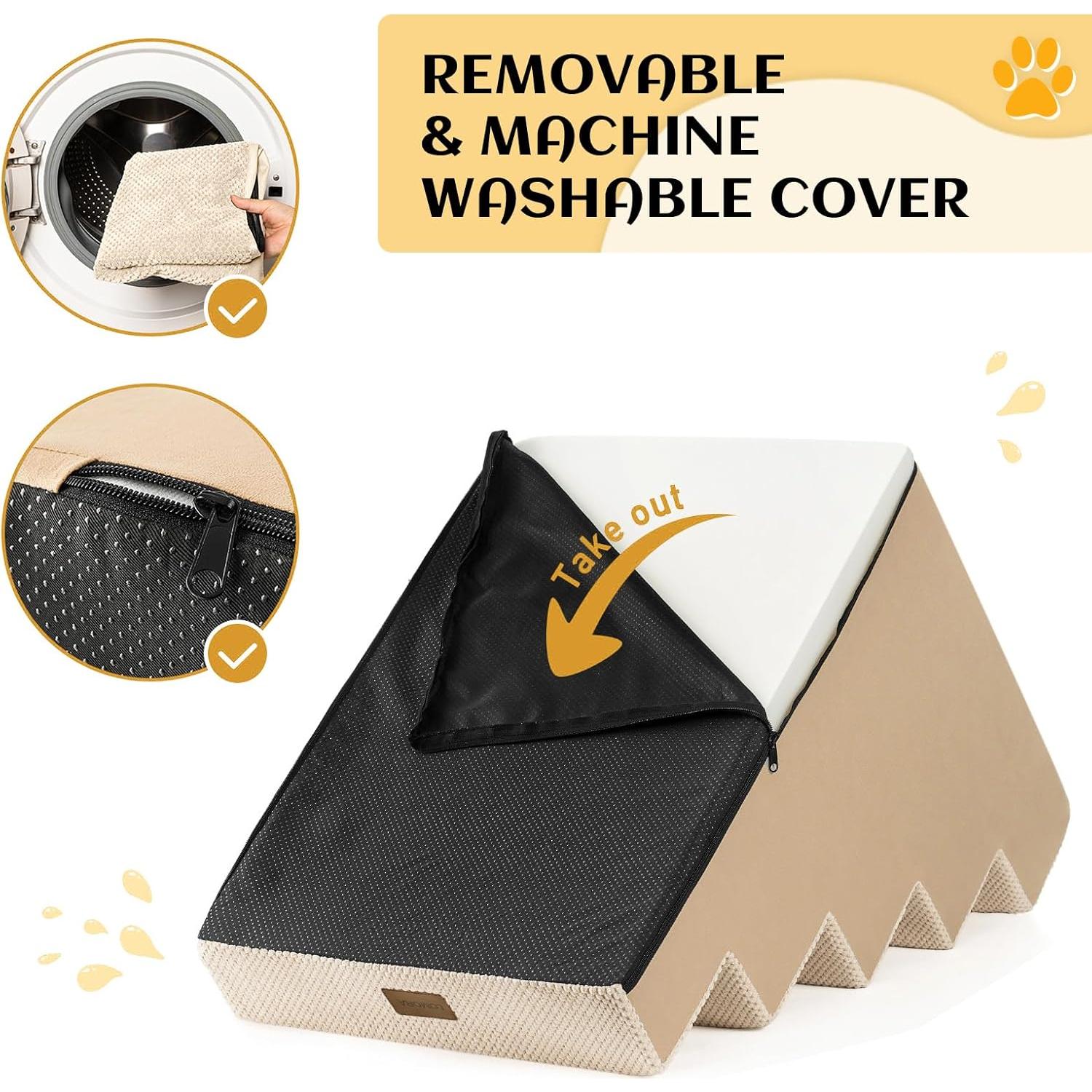 Escalera para Perros LOMORA 5 Niveles Antideslizante 60 cm Beige