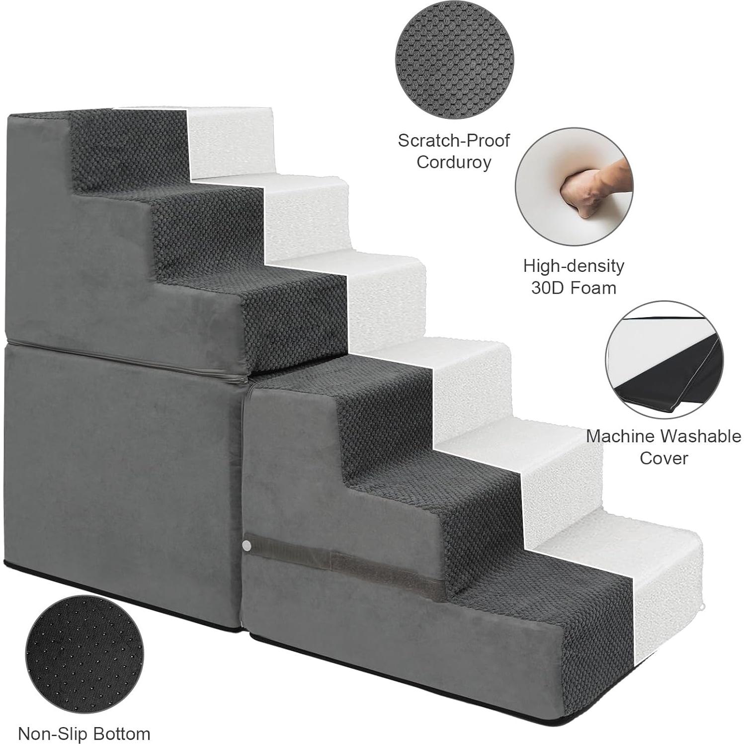 Escalera para Perros YUSING 6 Pasos Antideslizante 88.9x40.6cm