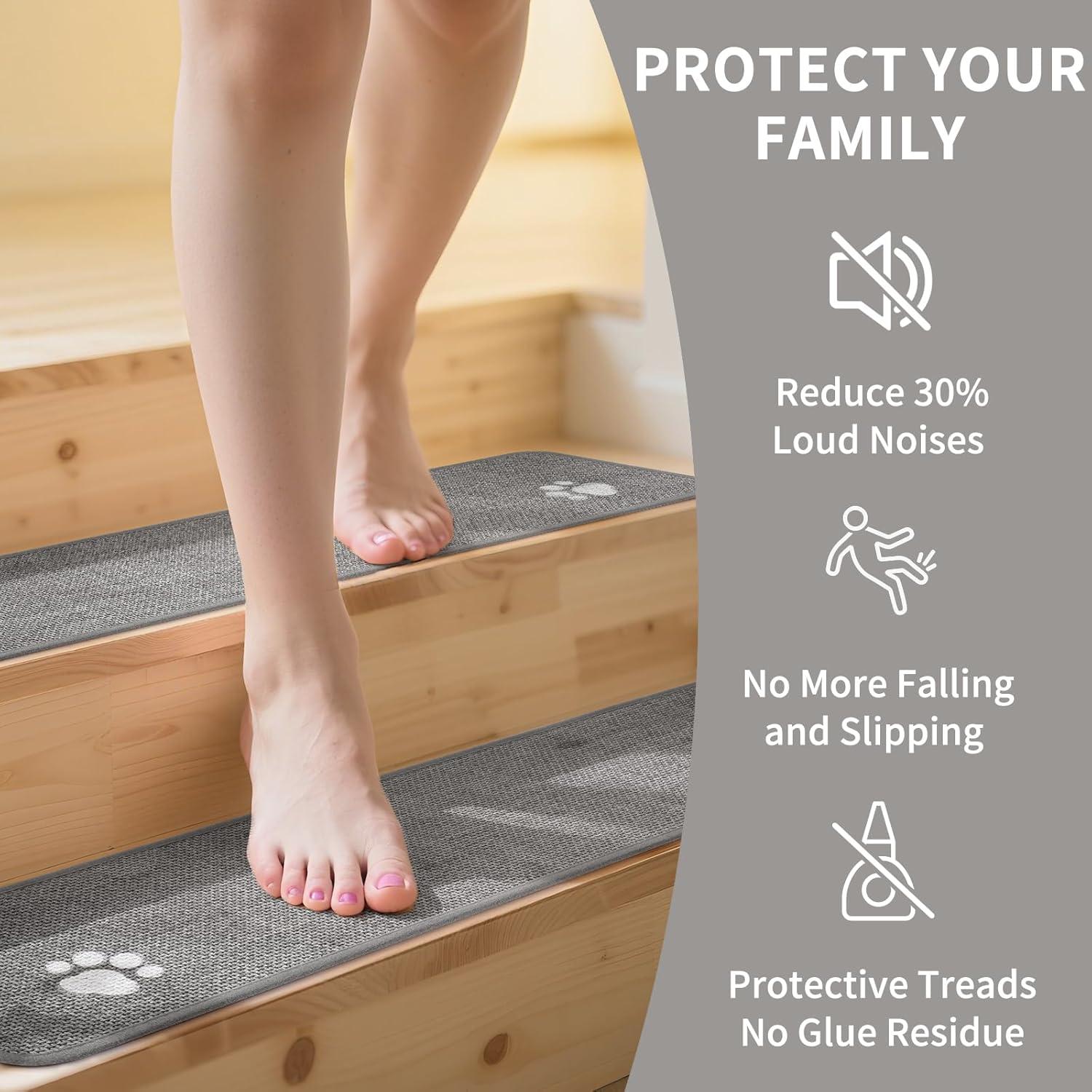 Escalones Antideslizantes YDKGL 15PCS 20x76 cm Gris Lavables