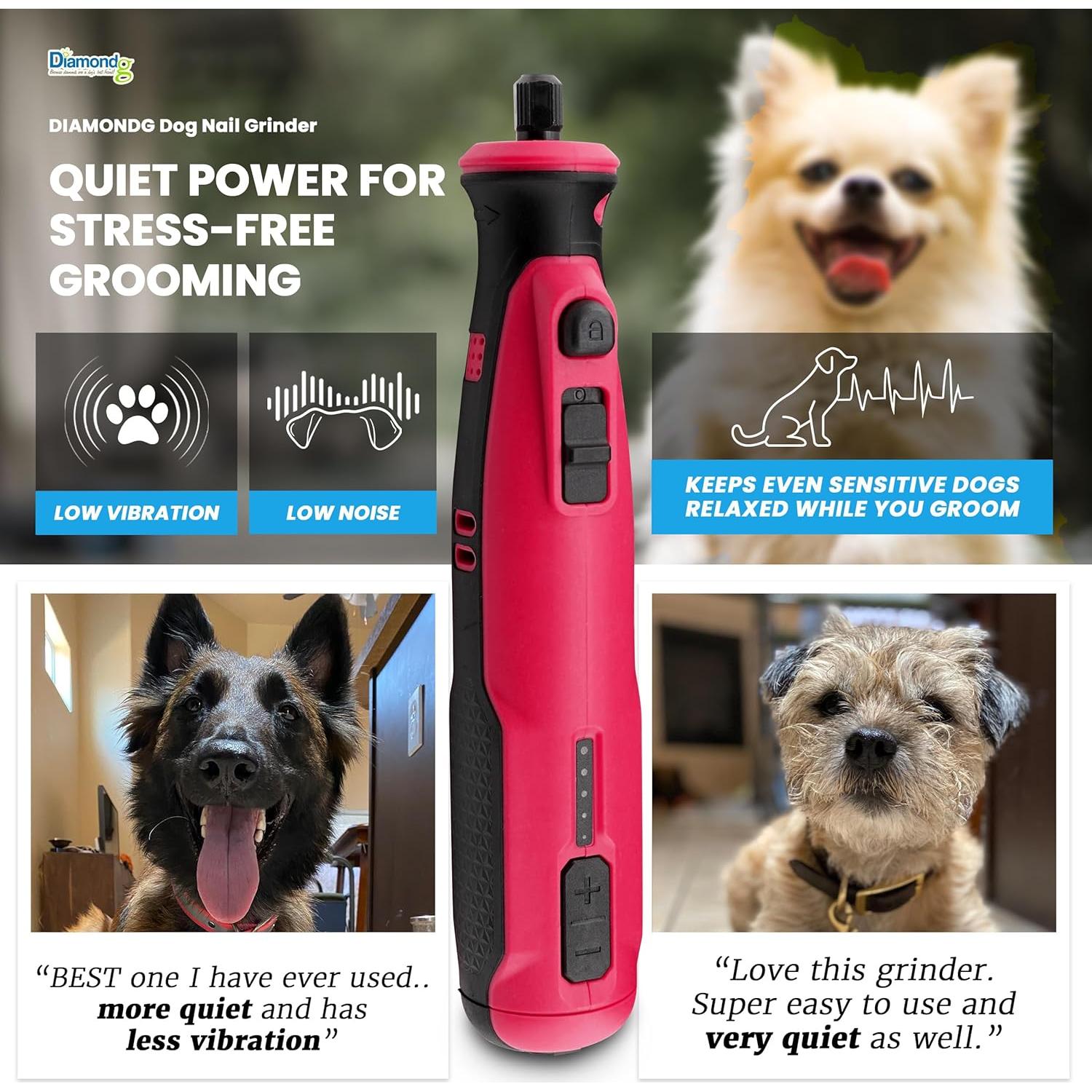 Cortador de Uñas Eléctrico Diamondg Rosa con Luz LED y 4h Batería