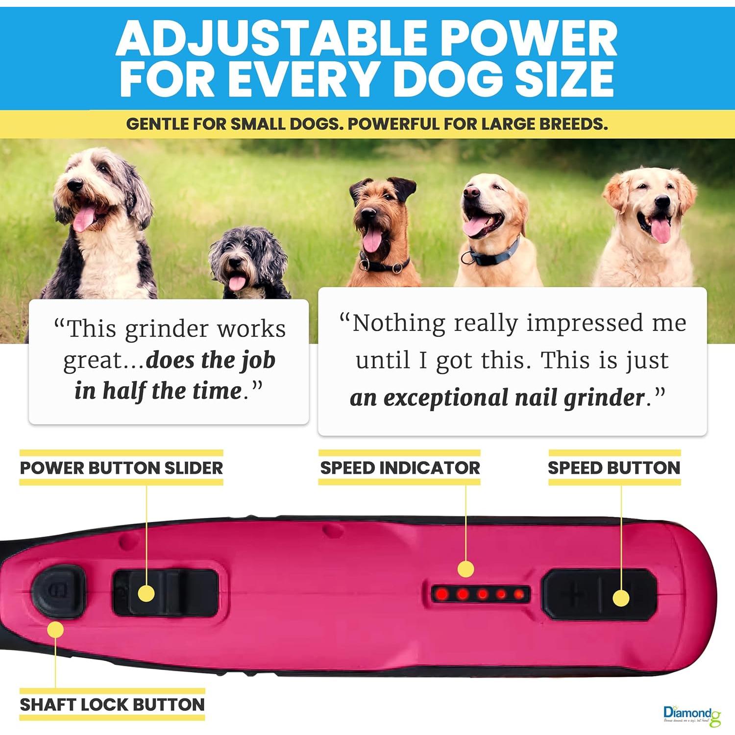 Cortador de Uñas Eléctrico Diamondg Rosa con Luz LED y 4h Batería