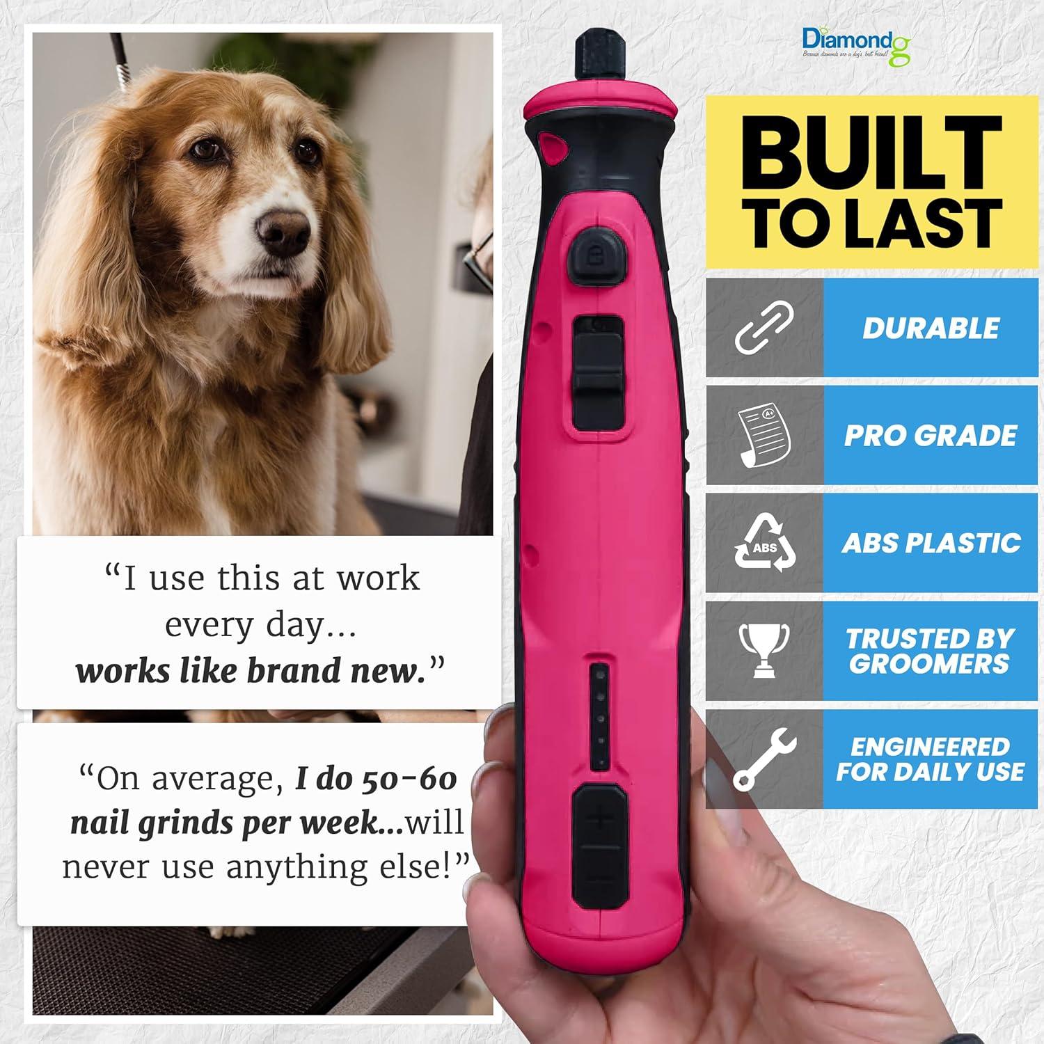 Cortador de Uñas Eléctrico Diamondg Rosa con Luz LED y 4h Batería