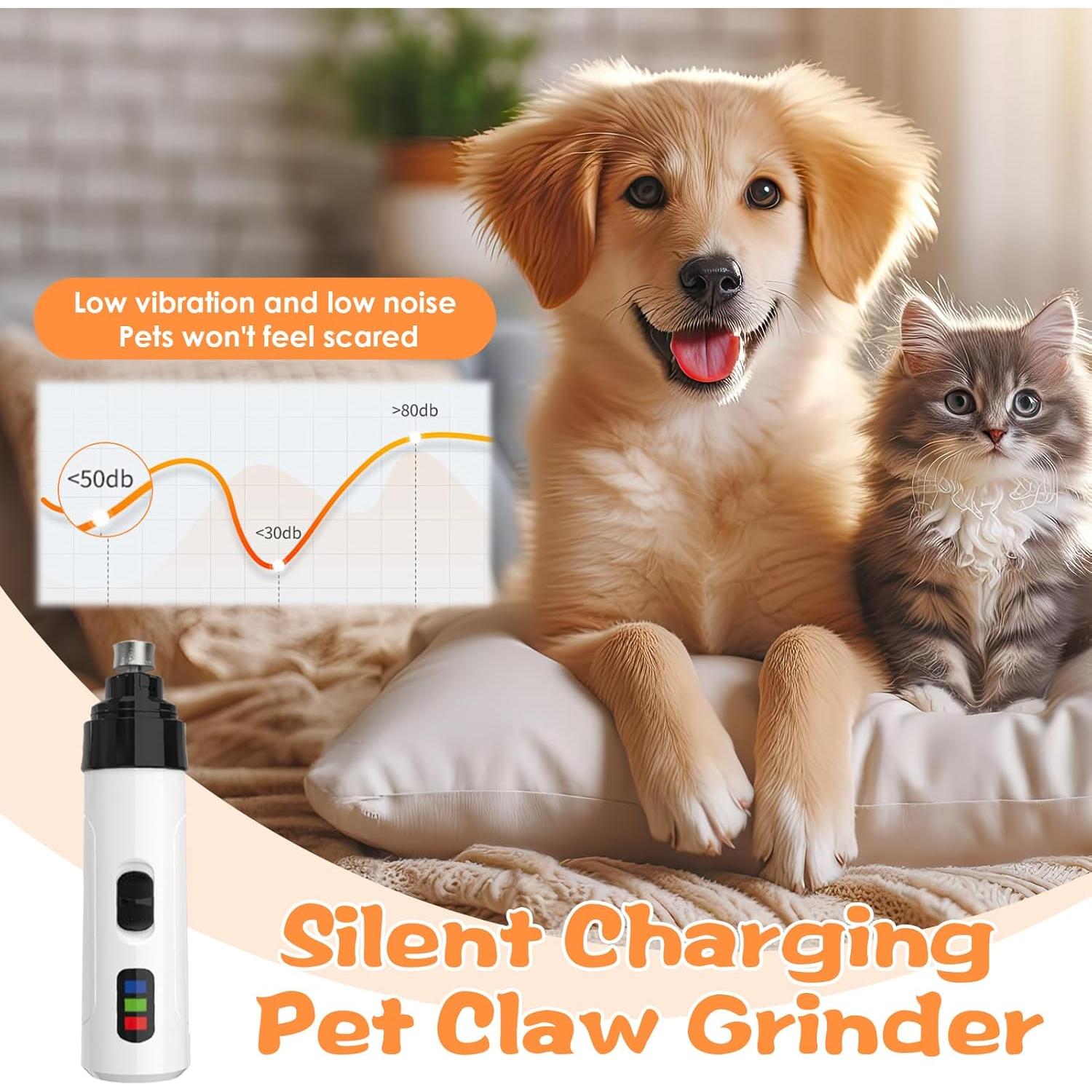 Cortador de Uñas Eléctrico Uelkr Pro Silencioso para Perros