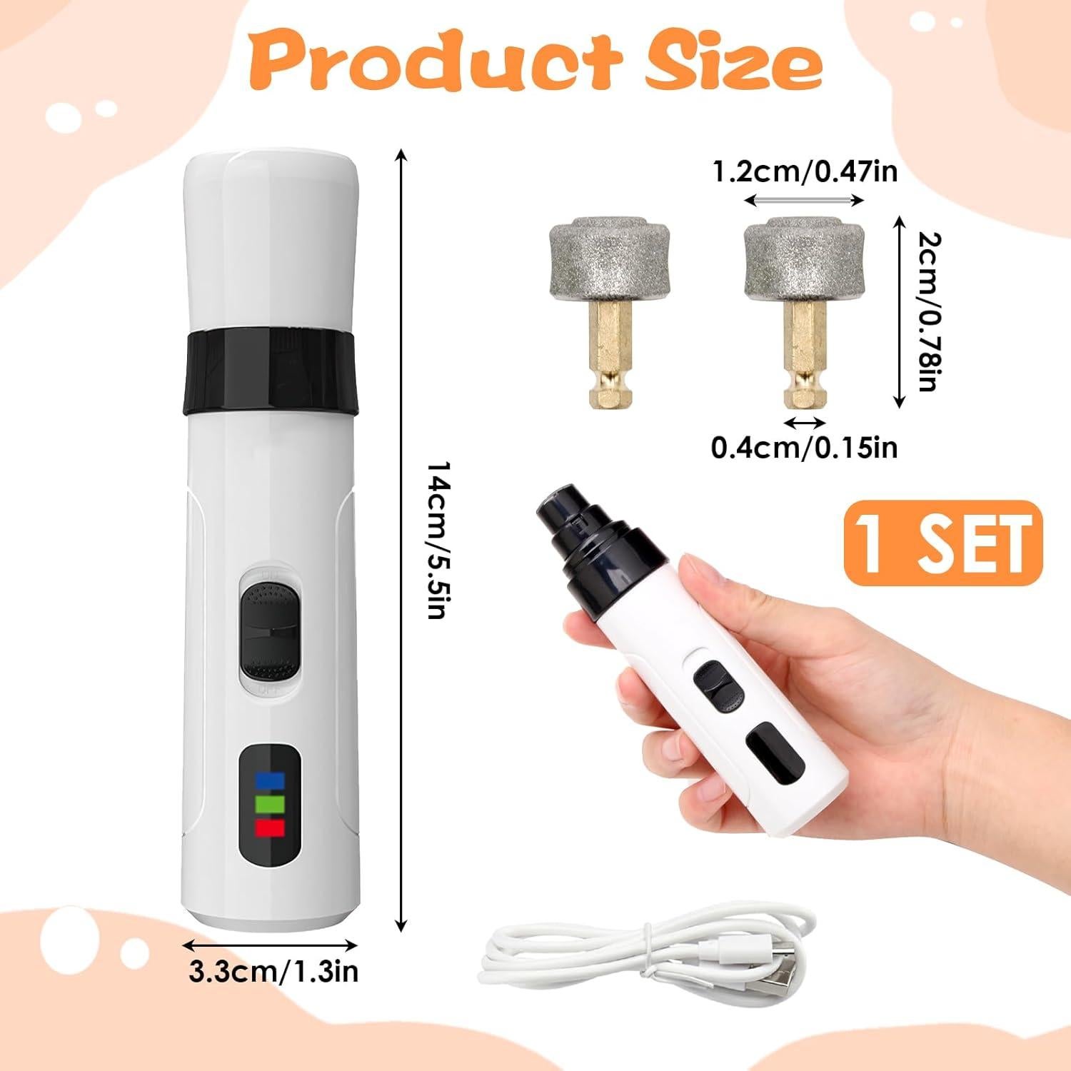 Cortador de Uñas Eléctrico Uelkr Pro Silencioso para Perros