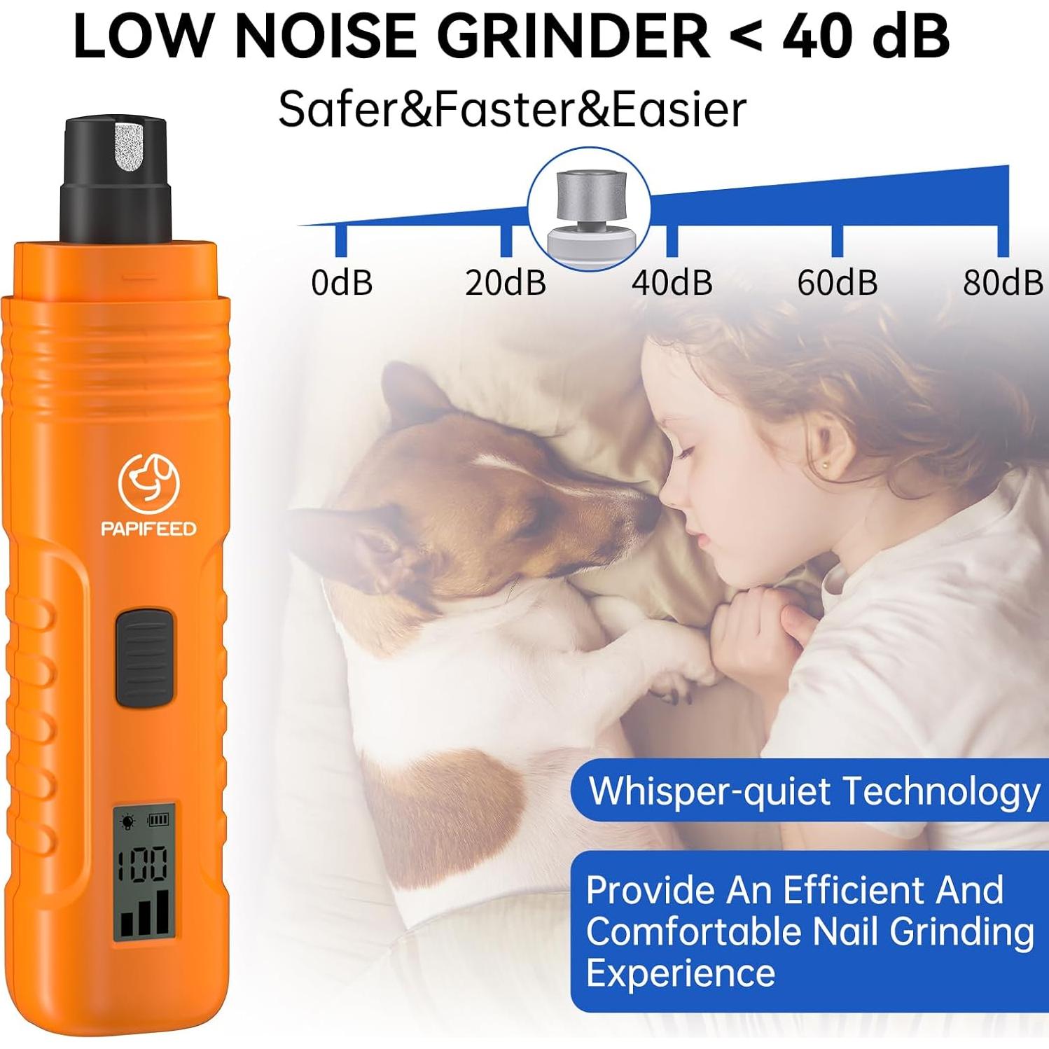 Amoladora de Uñas para Perros PAPIFEED 3 Velocidades Silenciosa