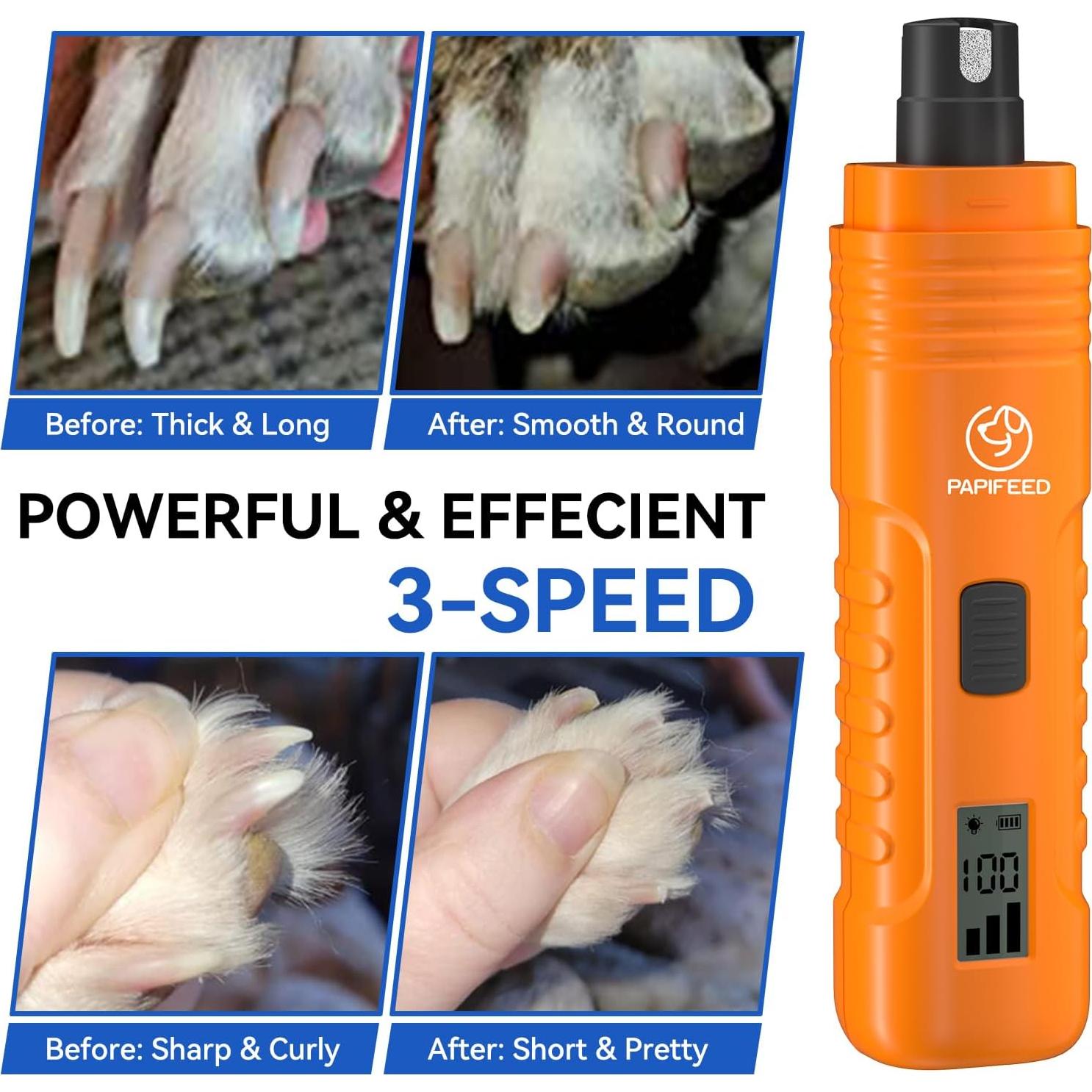 Amoladora de Uñas para Perros PAPIFEED 3 Velocidades Silenciosa