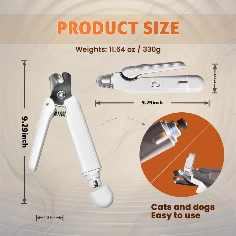 Cortador y Pulidor de Uñas 2-en-1 Be Global Trade - LED, Silencioso, Recargable