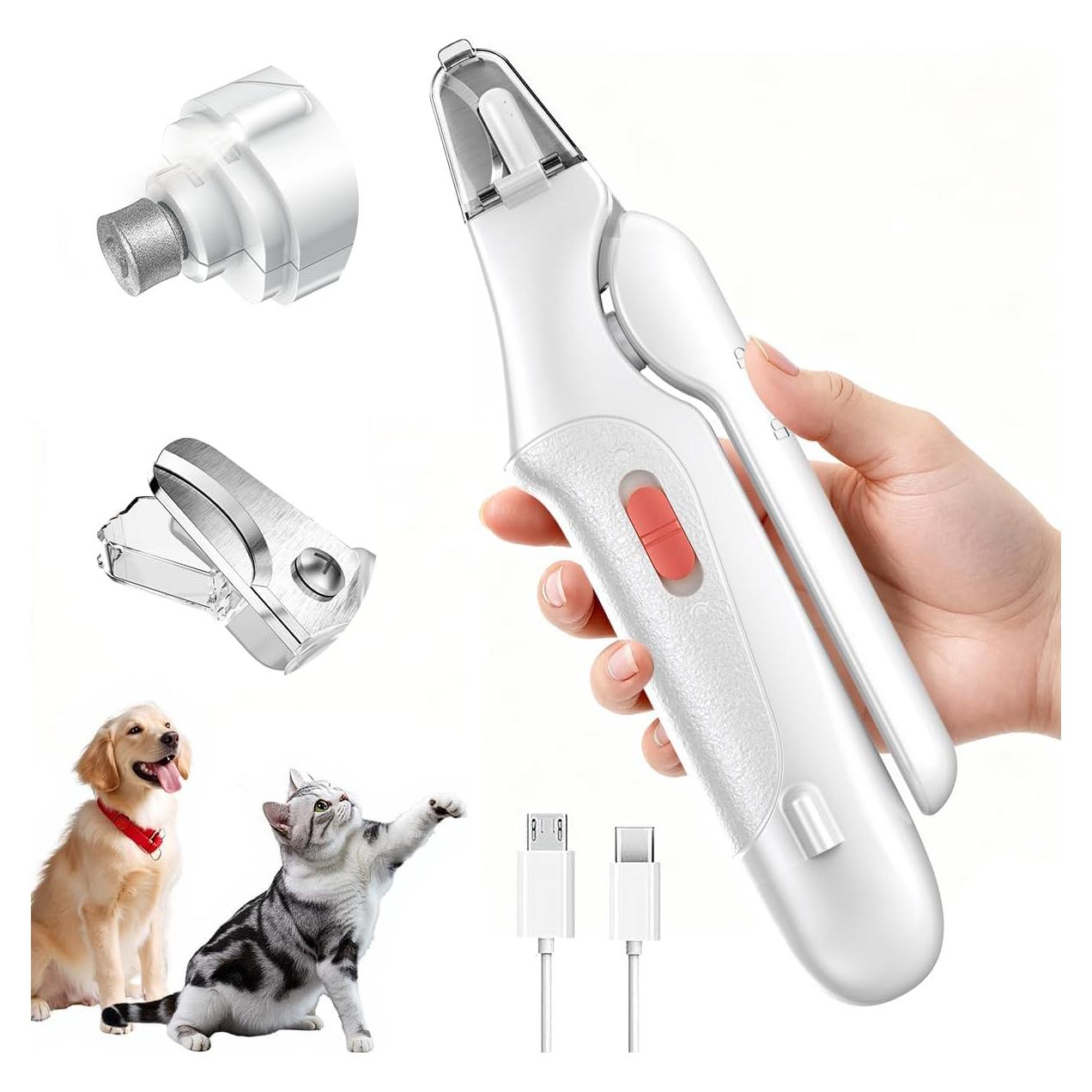 Cortauñas 2 en 1 Aoioploa para Perros y Gatos con Luz LED