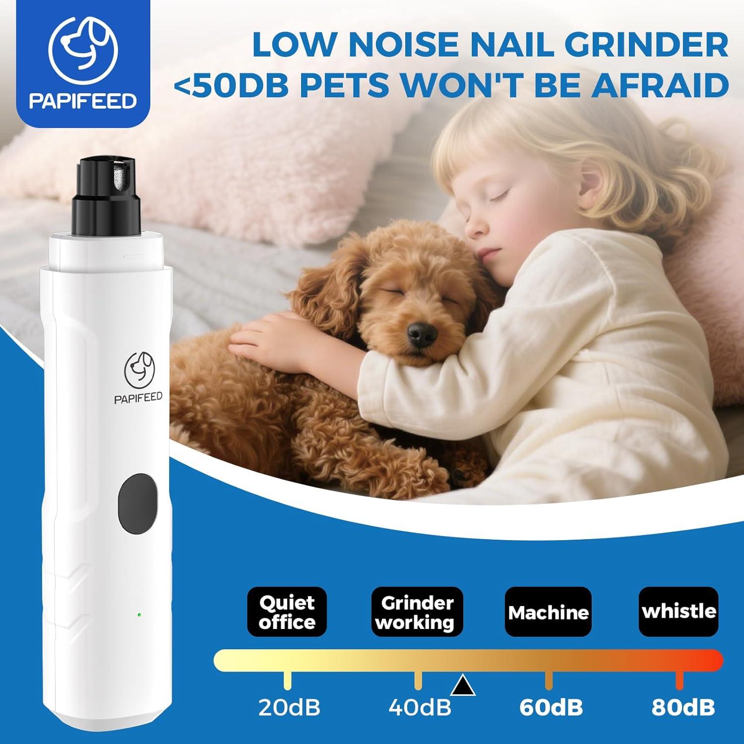 Amoladora de Uñas Eléctrica PAPIFEED Blanca con 3 Velocidades y LED