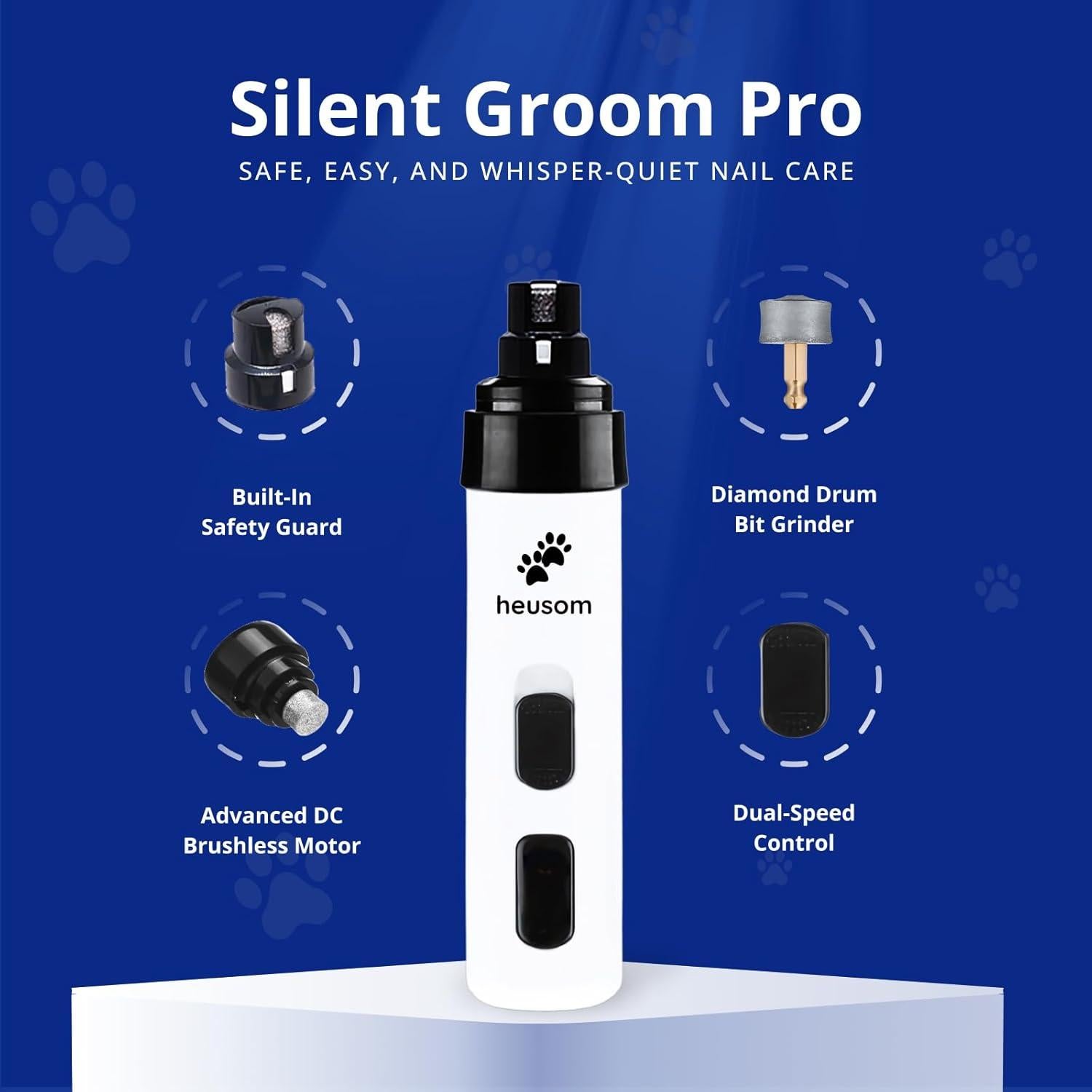Cortador de Uñas Silent Groom Pro Heusom - Silencioso y Seguro