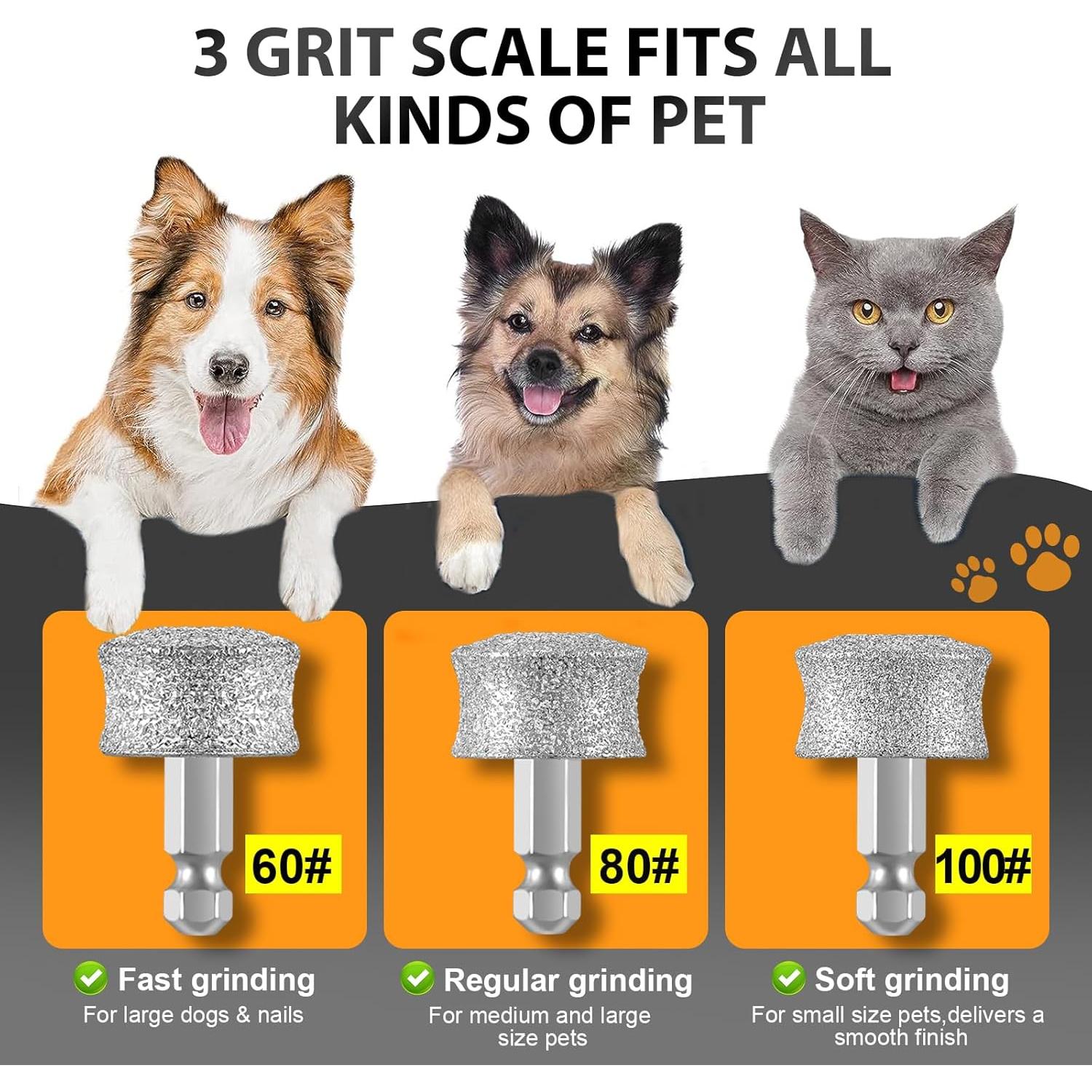 Cabezal de Repuesto para Amoladora de Uñas de Perro IREDOON - 3 Piezas con Granos 100, 80, 60
