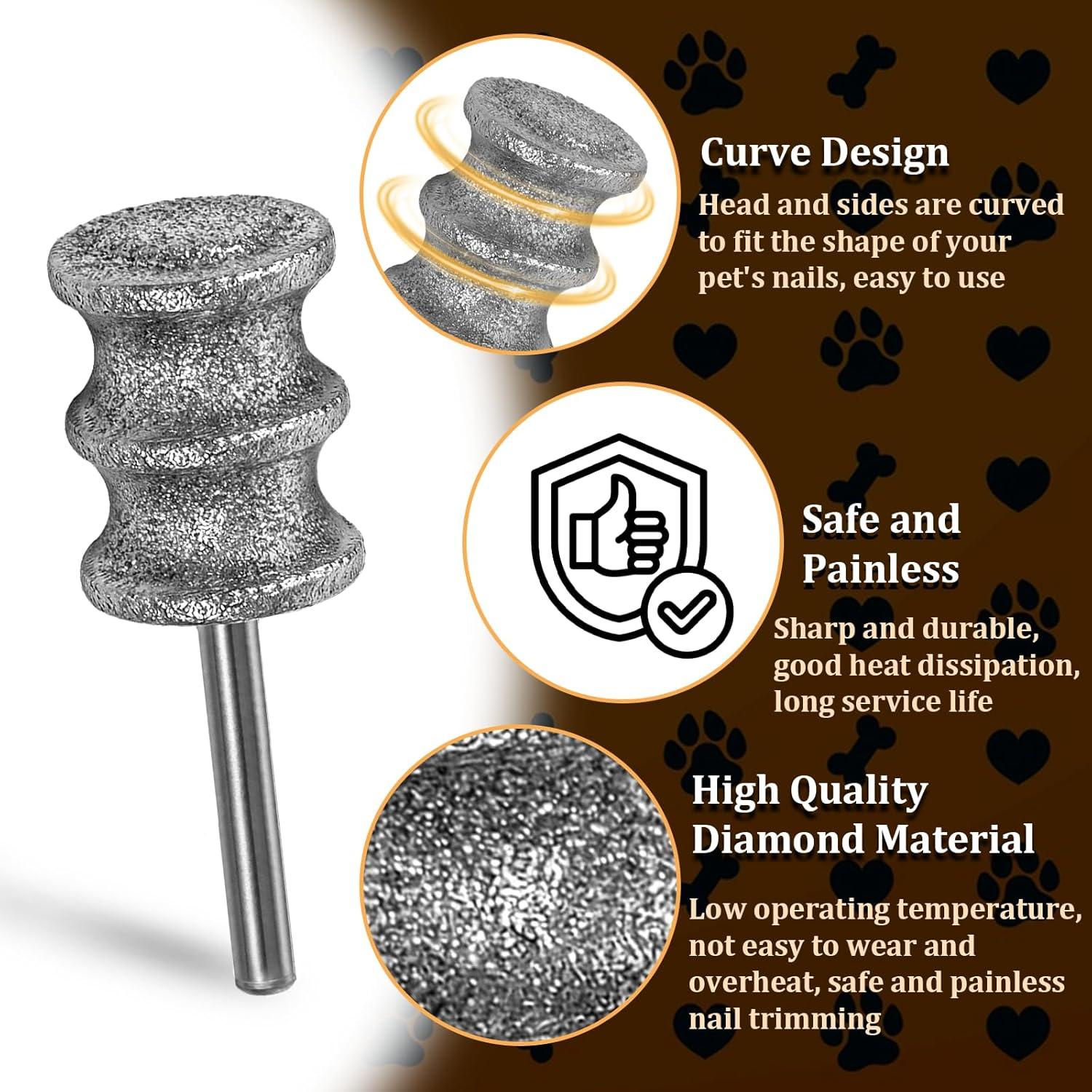 Puntas de Amoladora de Uñas Rotativa Ptwola para Perros Grandes