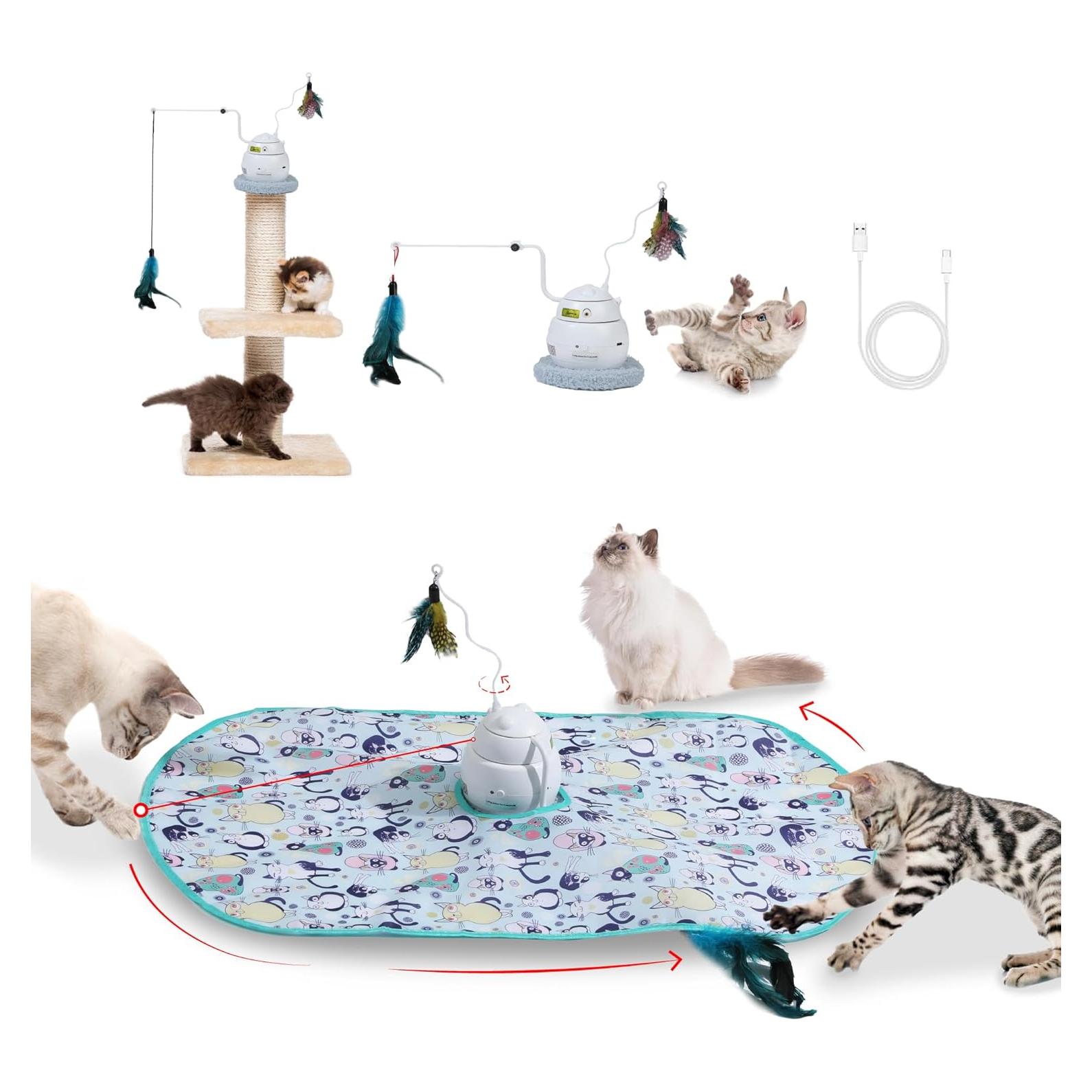 Juguete Interactivo para Gatos PawsPik 4-en-1 con Láser