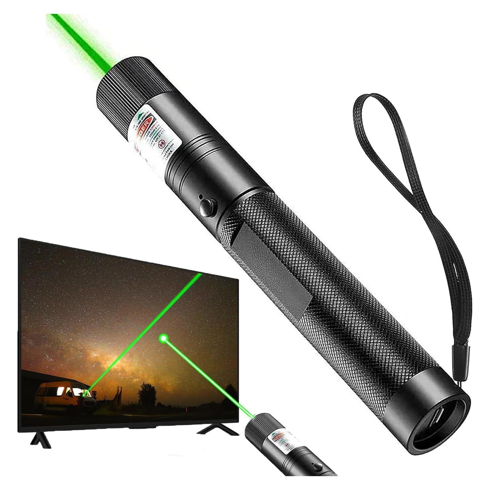 Puntero láser verde recargable USB Yiwu 15.24cm para presentaciones