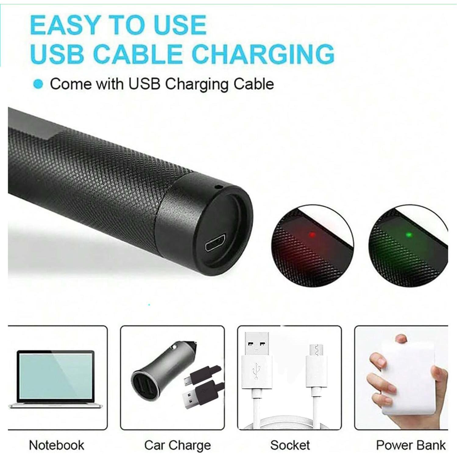 Puntero láser verde recargable USB Yiwu 15.24cm para presentaciones