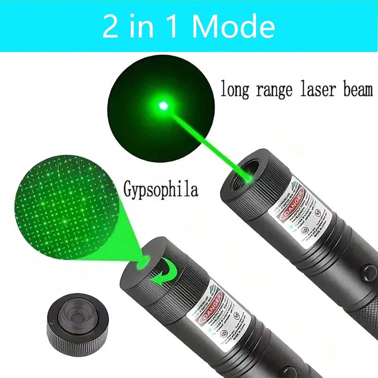 Puntero láser verde recargable USB Yiwu 15.24cm para presentaciones