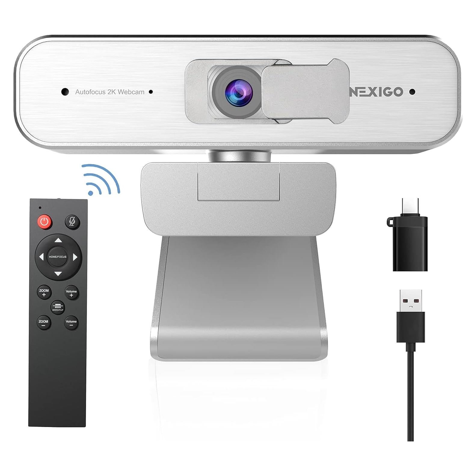 Cámara Web NexiGo N940P 2K con Zoom 3X y Control Remoto