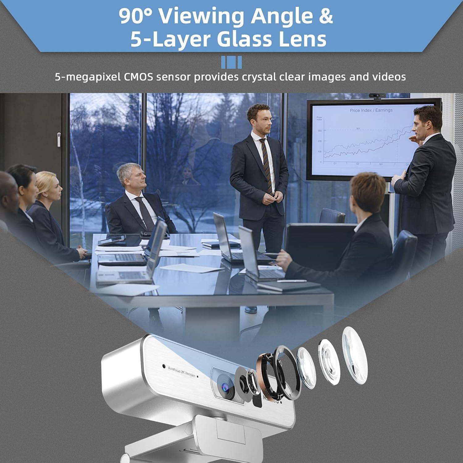 Cámara Web NexiGo N940P 2K con Zoom 3X y Control Remoto