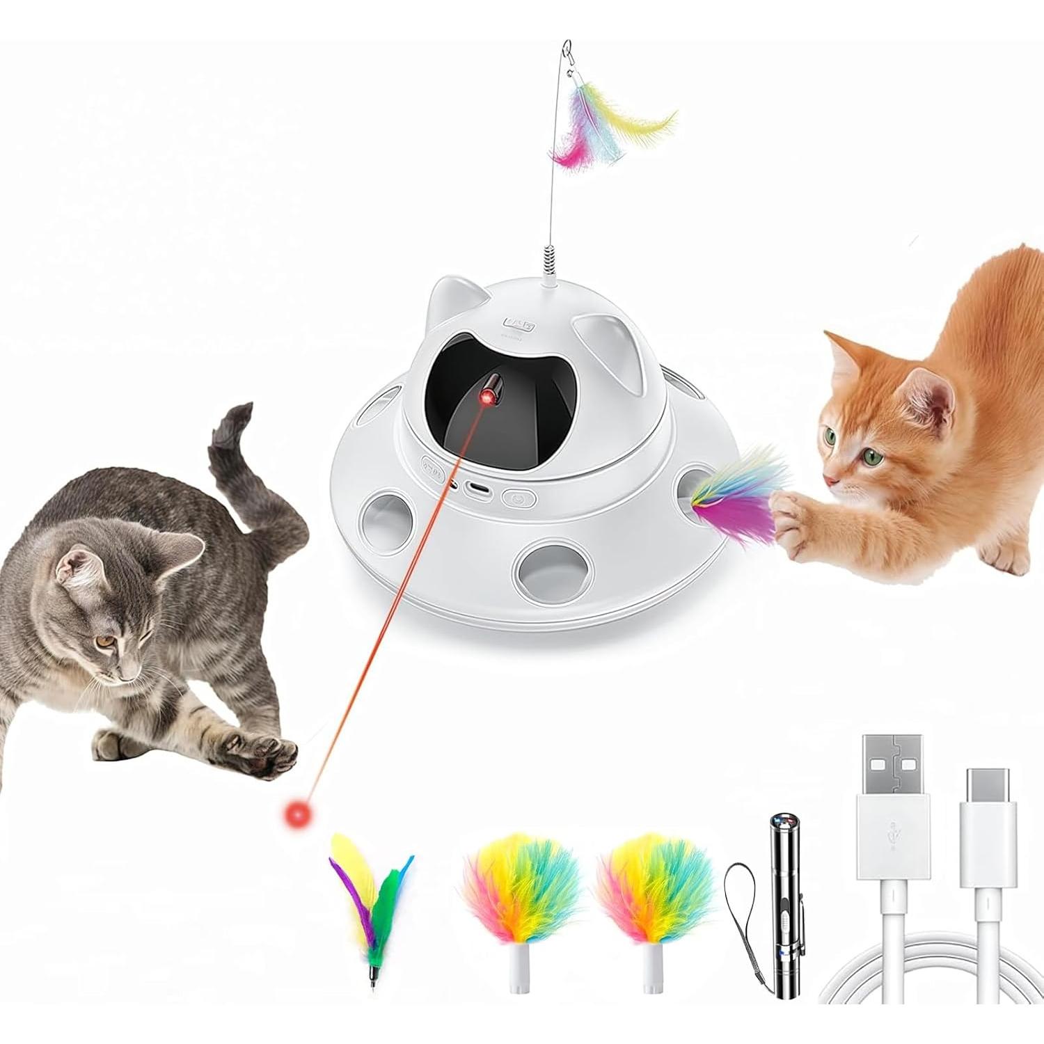 Juguete láser interactivo para gatos 3 en 1 - Recargable USB