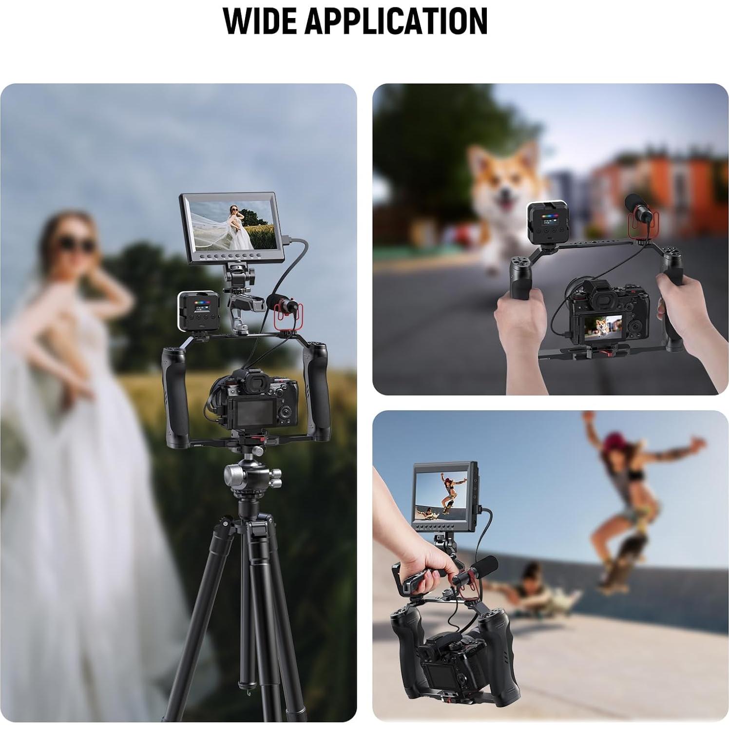 Jaula de Cámara NEEWER CA077 con Doble Mango y Placa Arca