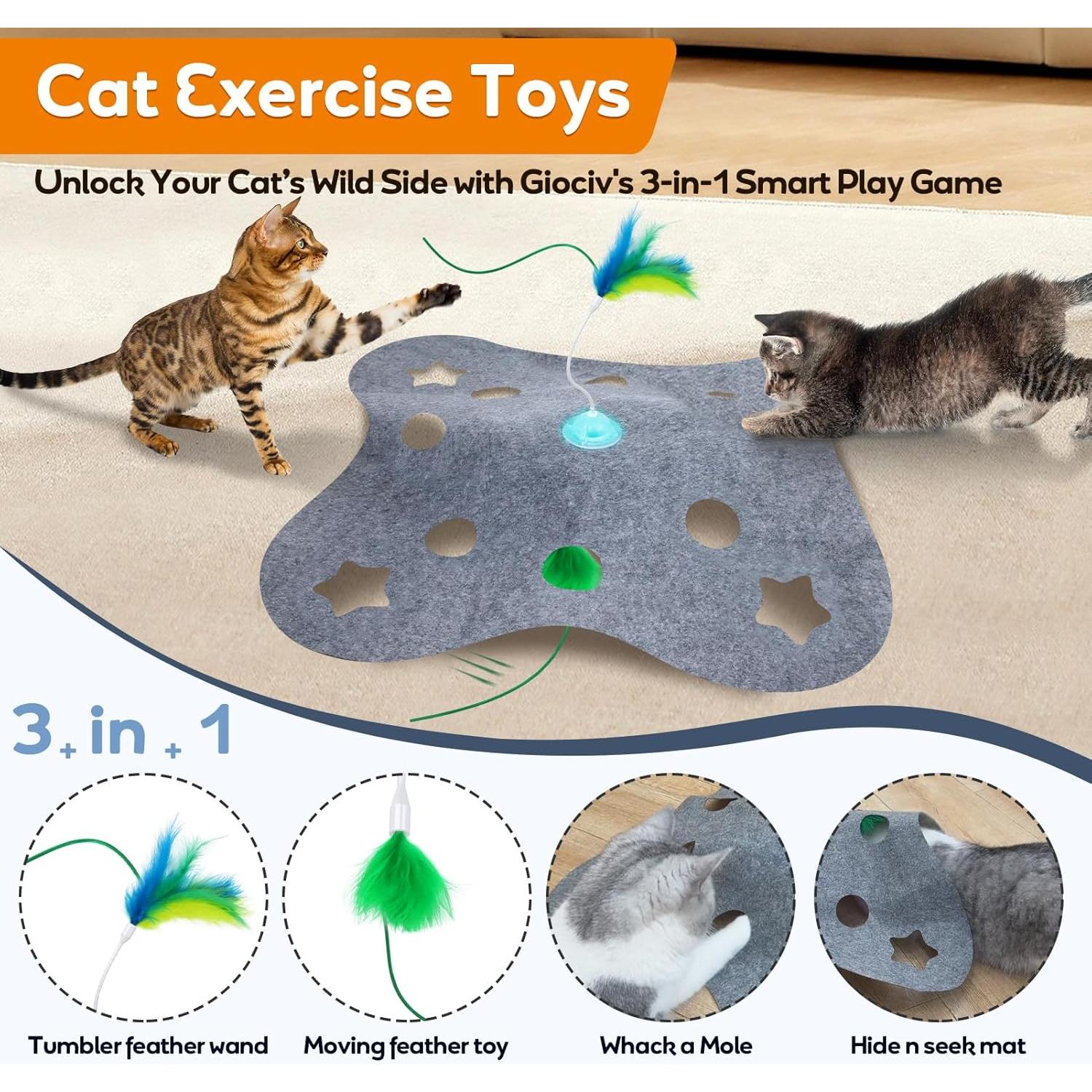 Juguete Interactivo para Gatos Giociv L16 con Pluma Movible