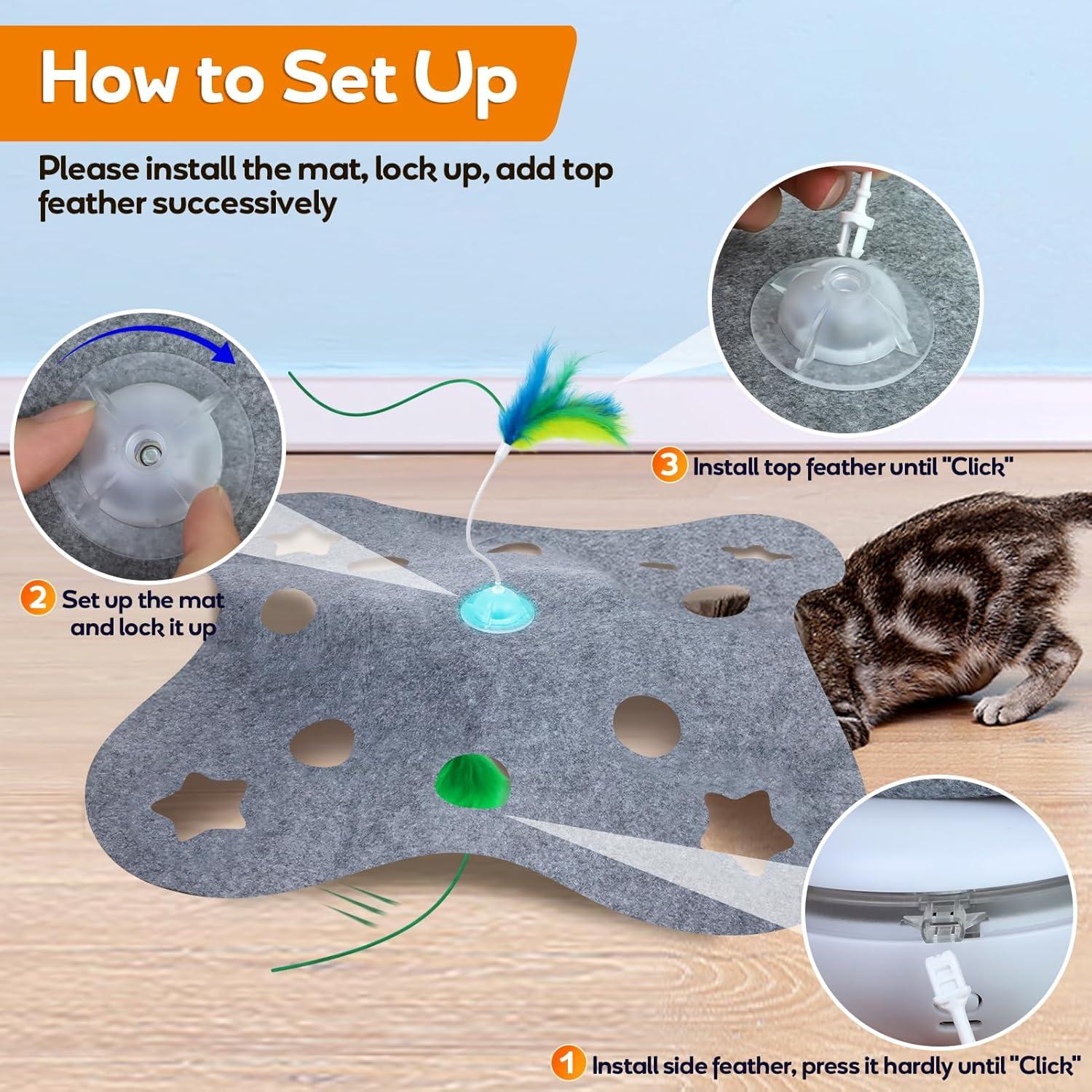 Juguete Interactivo para Gatos Giociv L16 con Pluma Movible