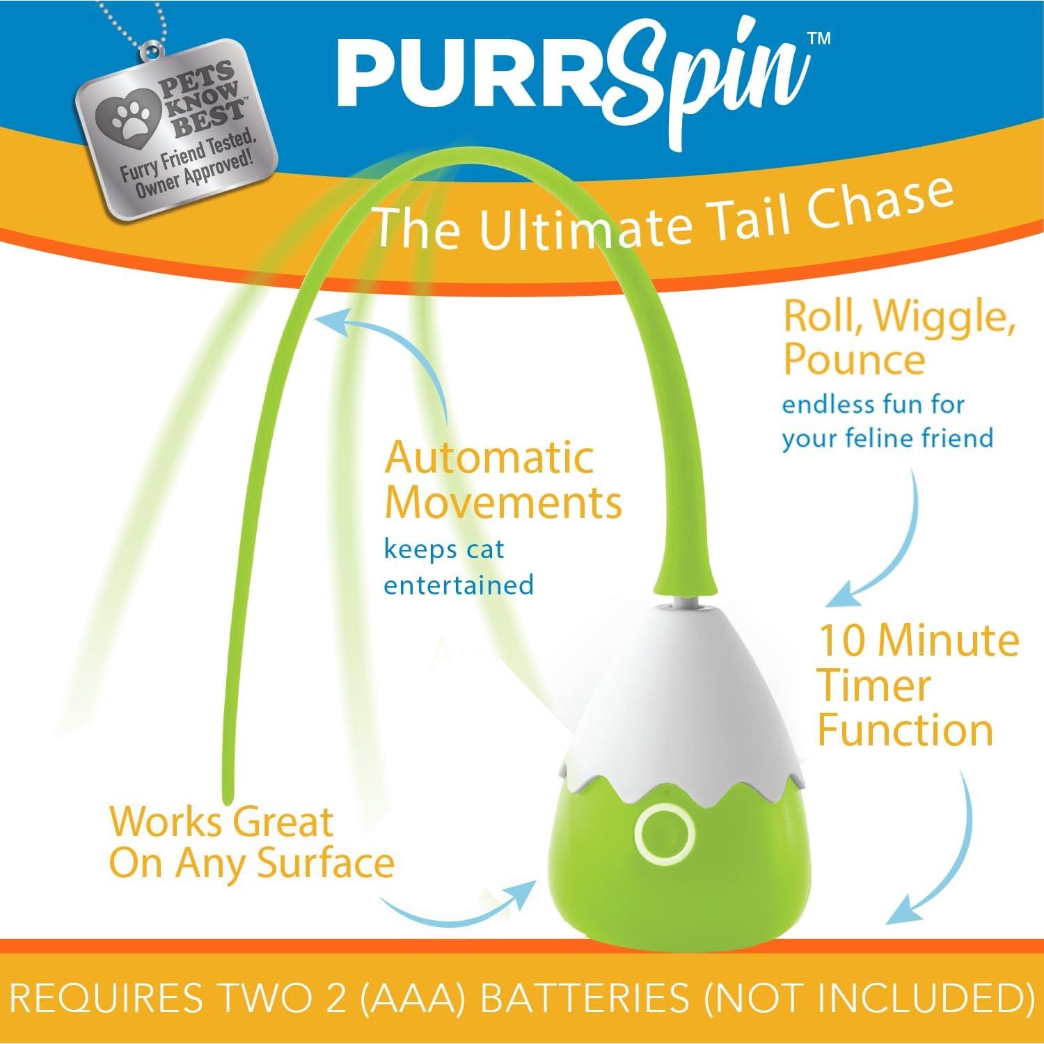 Juguete Interactivo para Gatos PurrSpin - Movimientos Impredecibles