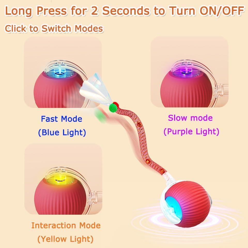 Juguetes Interactivos para Gatos Fuijeuj 2 Pcs Rojo y Azul