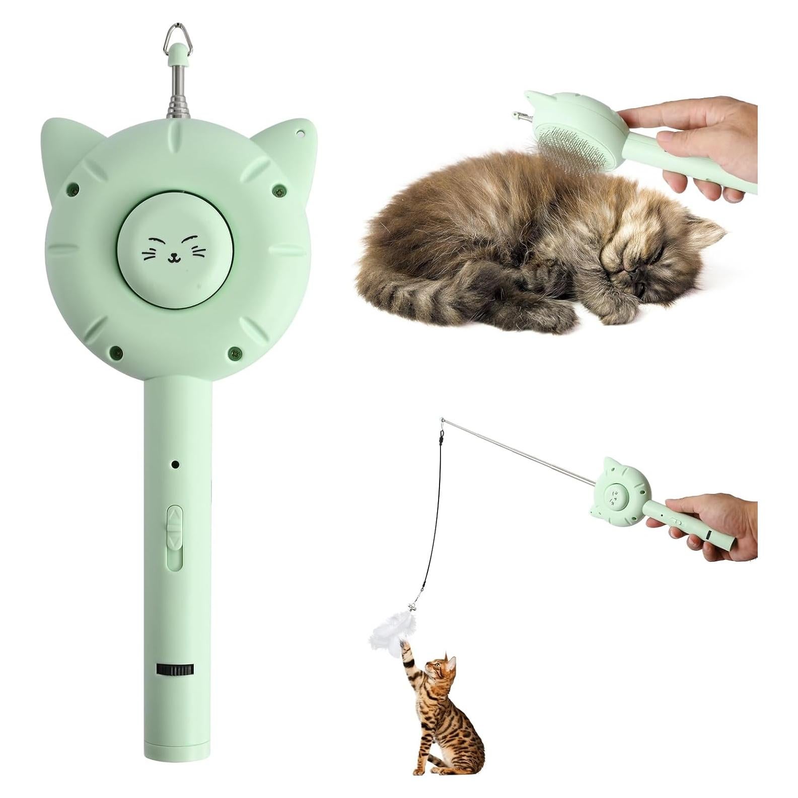 Juguete Interactivo para Gatos Jaxbo 5-en-1 con Luz y Cepillo