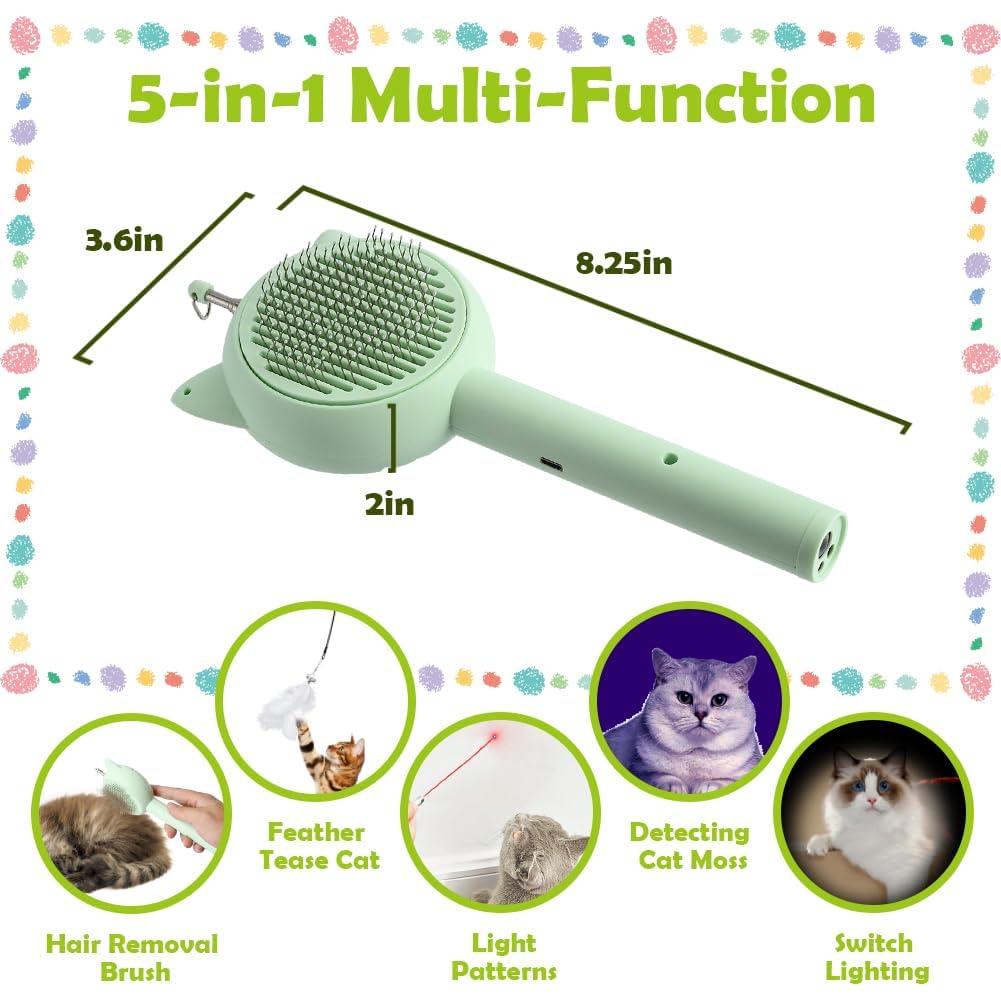Juguete Interactivo para Gatos Jaxbo 5-en-1 con Luz y Cepillo