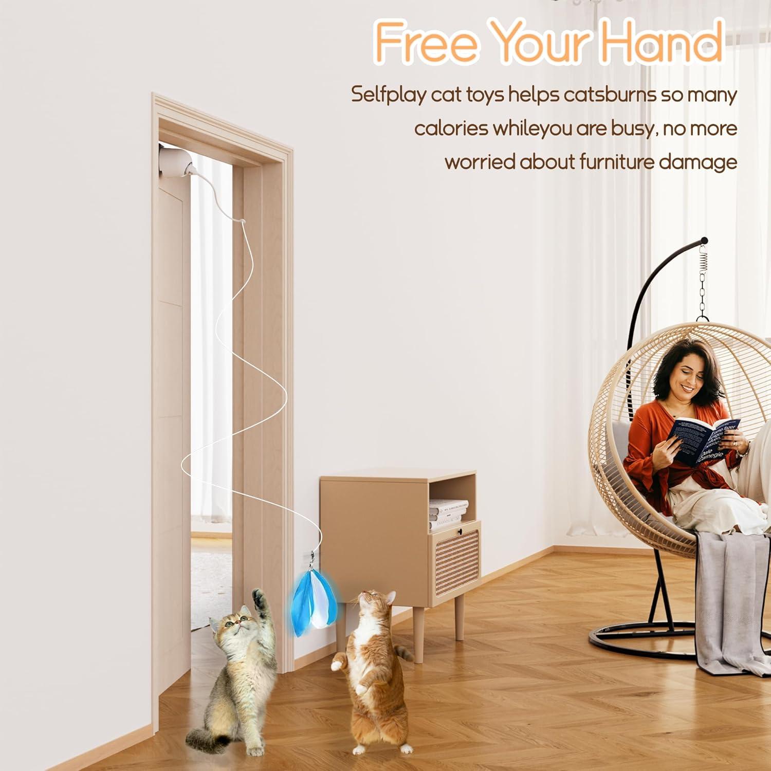 Juguete Interactivo Eléctrico para Gatos Scsuupoee Blanco