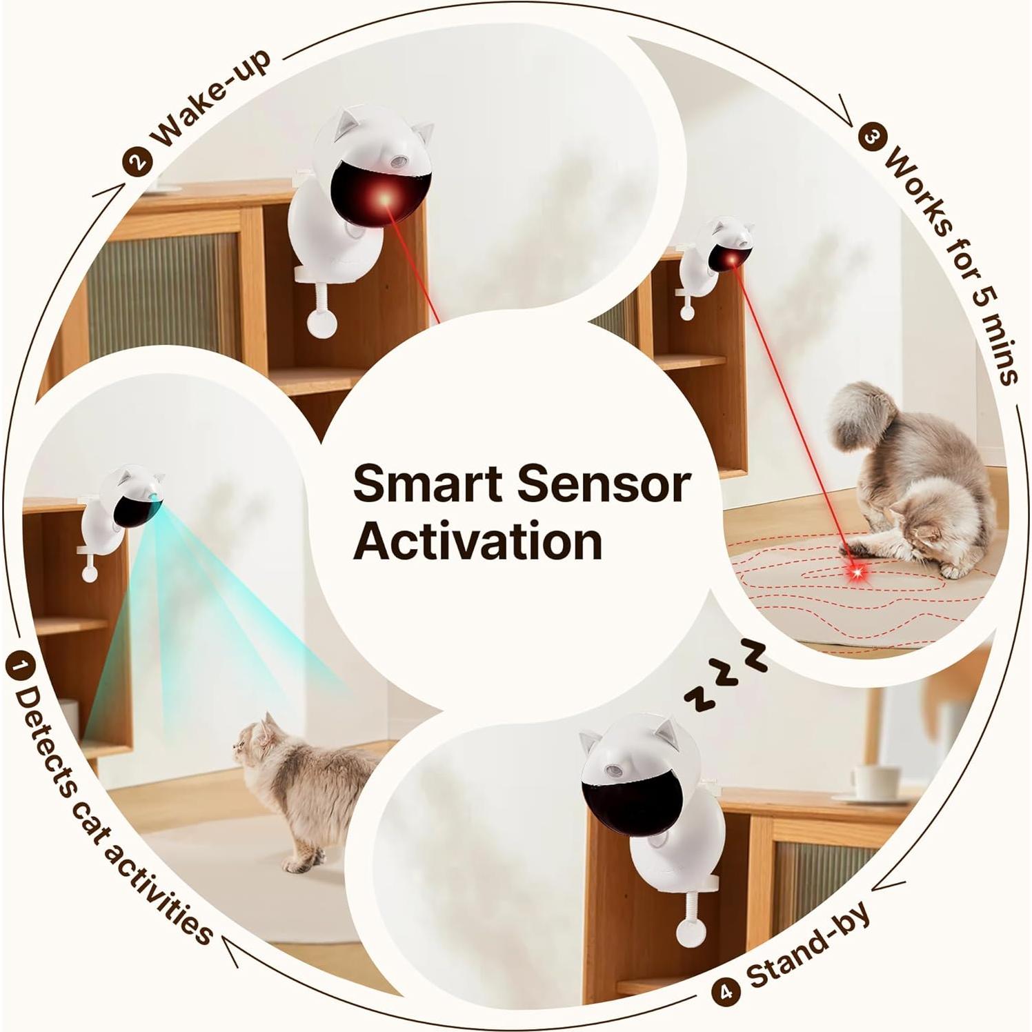 Juguete láser interactivo para gatos Potaroma, recargable
