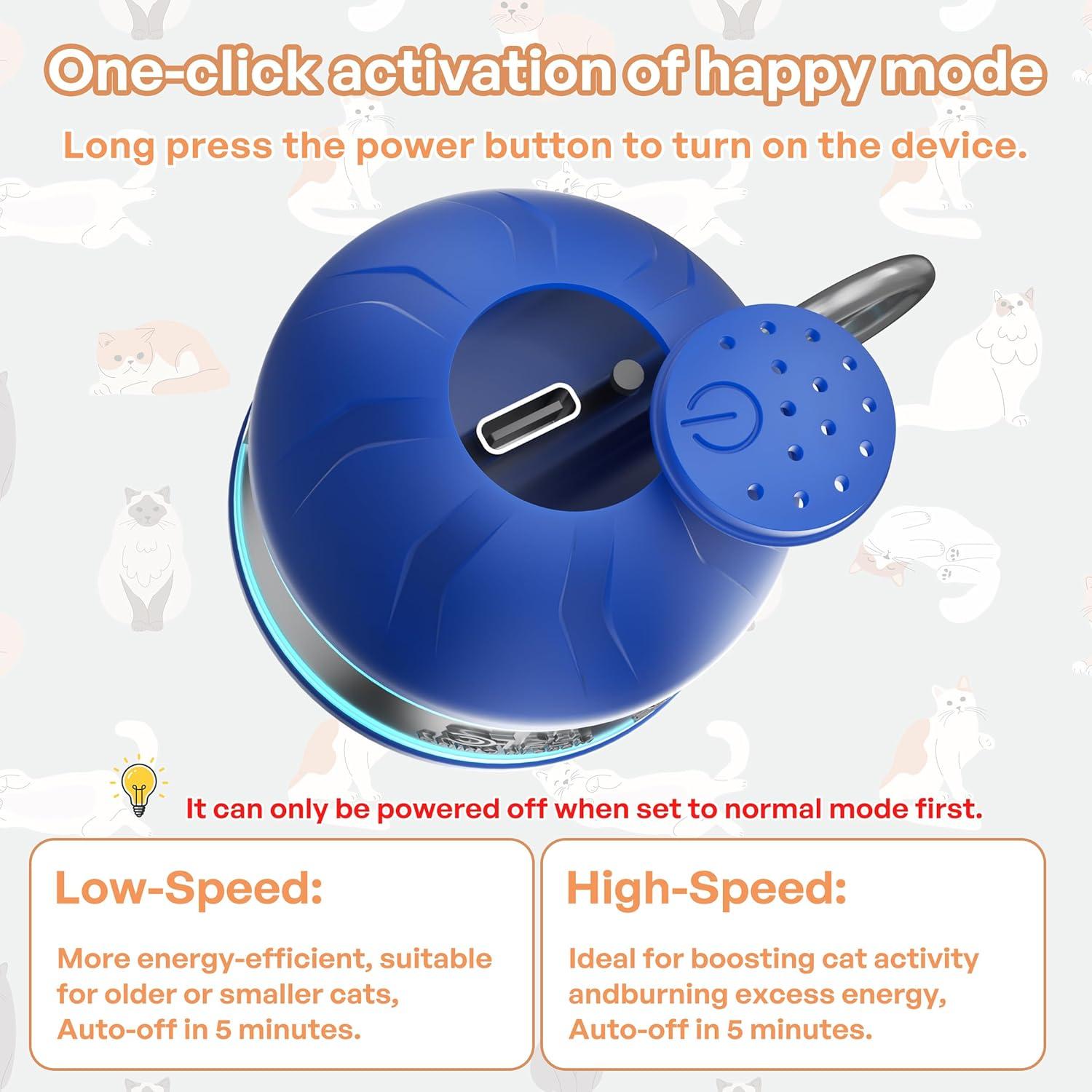 Bola de Juguete Interactiva para Gatos Speedy 2.0 Azul