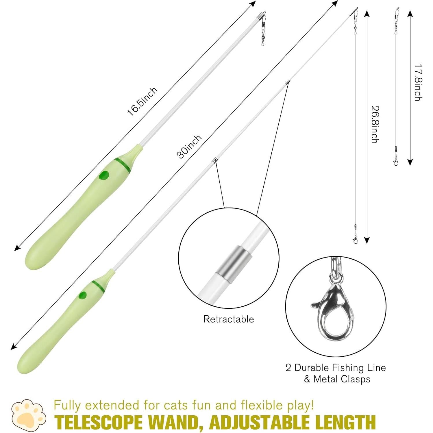 Juguete Interactivo para Gatos BEBOBLY 3 en 1 Retráctil