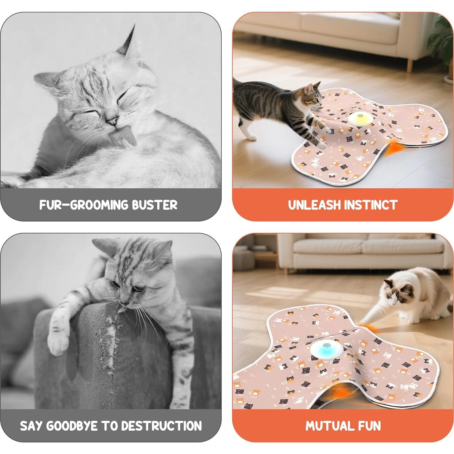 Juguete Interactivo para Gatos FUGODIWI P43 con Sonido y Pluma Rosa