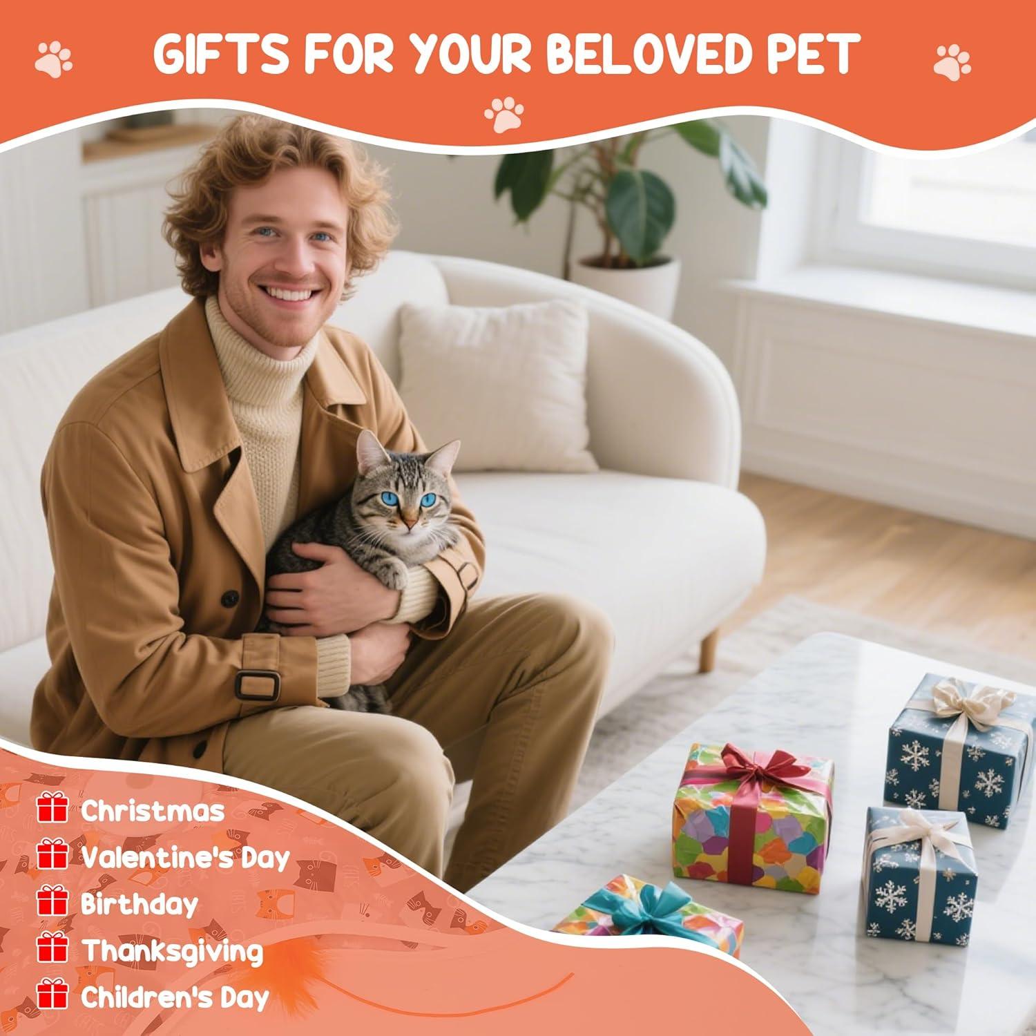 Juguete Interactivo para Gatos FUGODIWI P43 con Sonido y Pluma Rosa