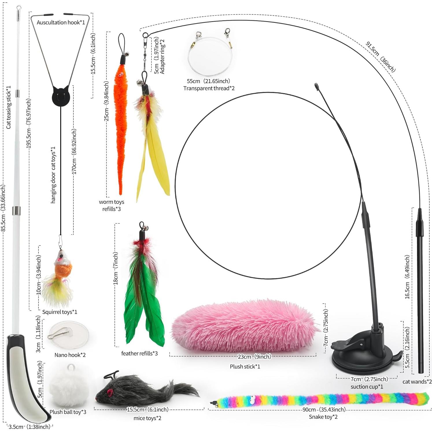 Juguete Interactivo para Gatos QAWRZZPR 4-en-1 con Ventosa