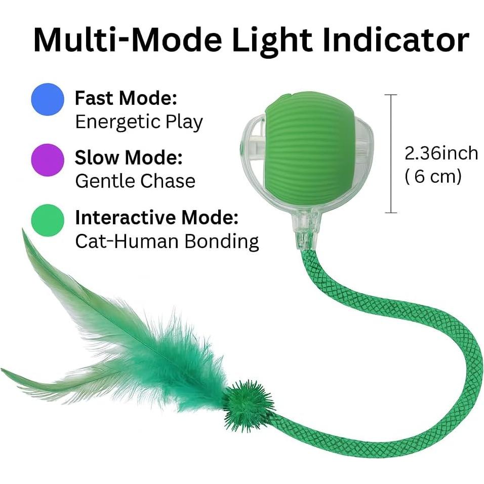Juguete Interactivo para Gatos CKFPS Bola Verde con Luz y Velocidad