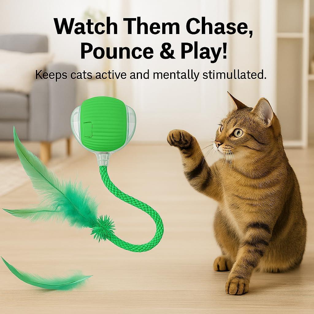 Juguete Interactivo para Gatos CKFPS Bola Verde con Luz y Velocidad