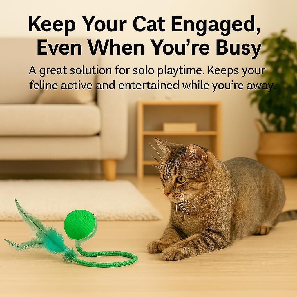 Juguete Interactivo para Gatos CKFPS Bola Verde con Luz y Velocidad