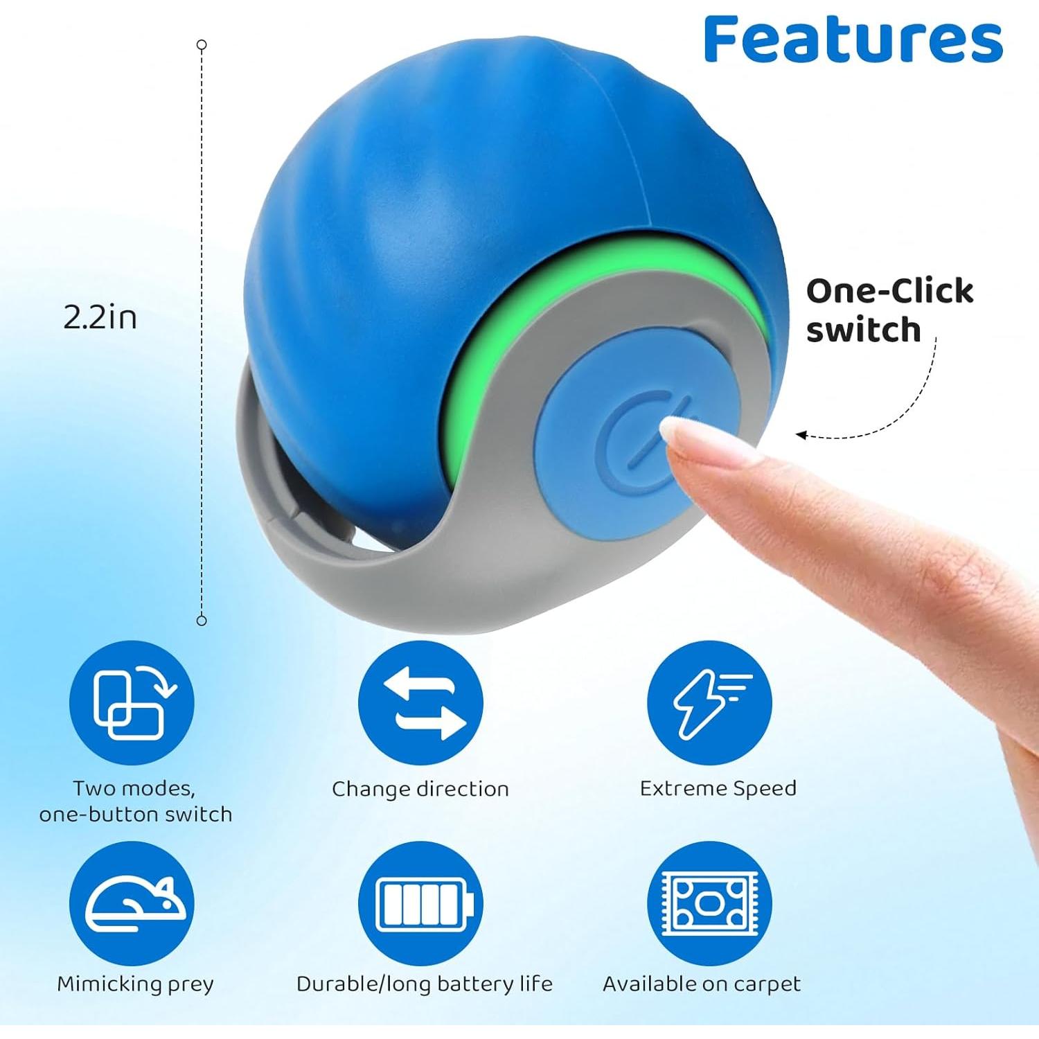 Bola de Juguete Interactiva para Gatos LDZ&CHX - Recargable USB