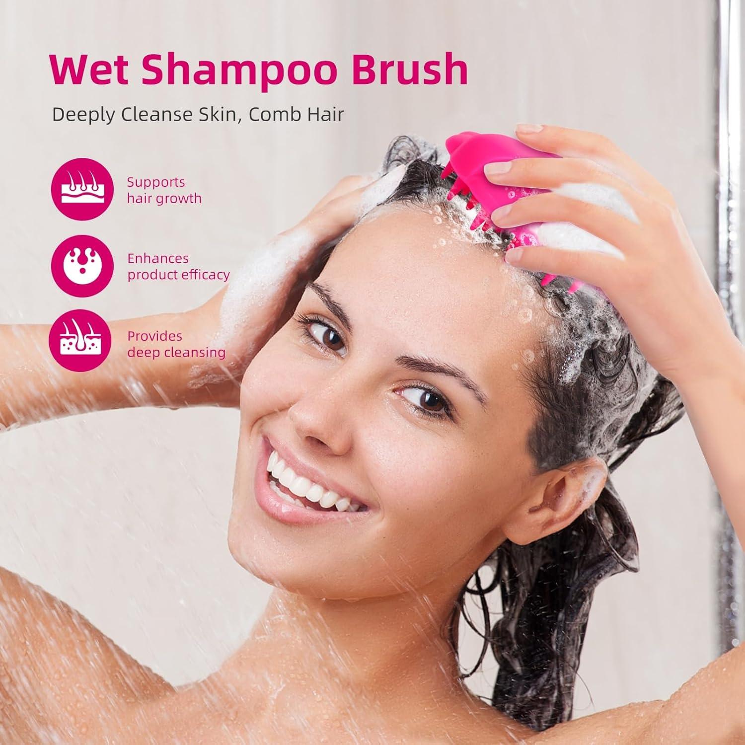 Masajeador de Cuero Cabelludo MTDLYICE Rojo - Exfoliante Suave