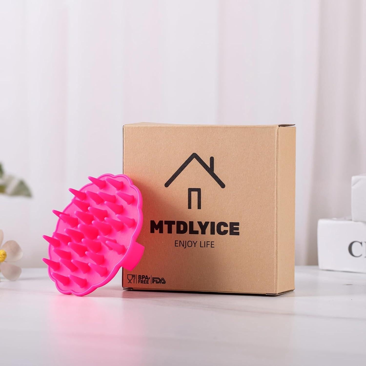 Masajeador de Cuero Cabelludo MTDLYICE Rojo - Exfoliante Suave