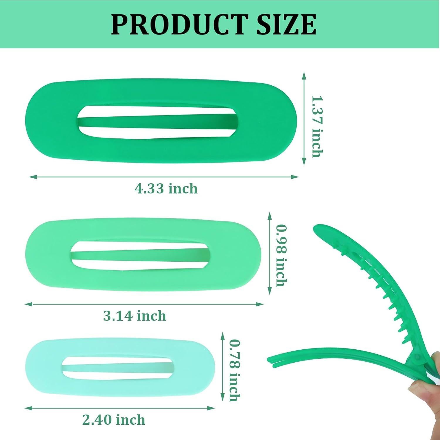 Pinzas Planas Verdes ACO-UINT - 9 Piezas para Cabello