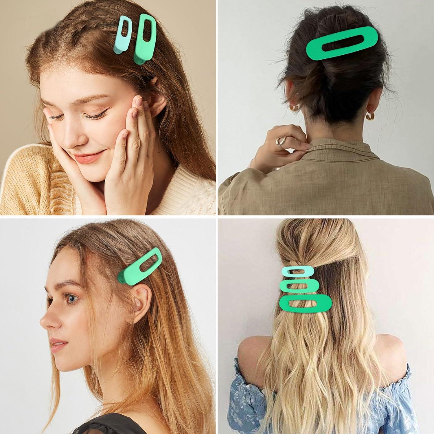 Pinzas Planas Verdes ACO-UINT - 9 Piezas para Cabello