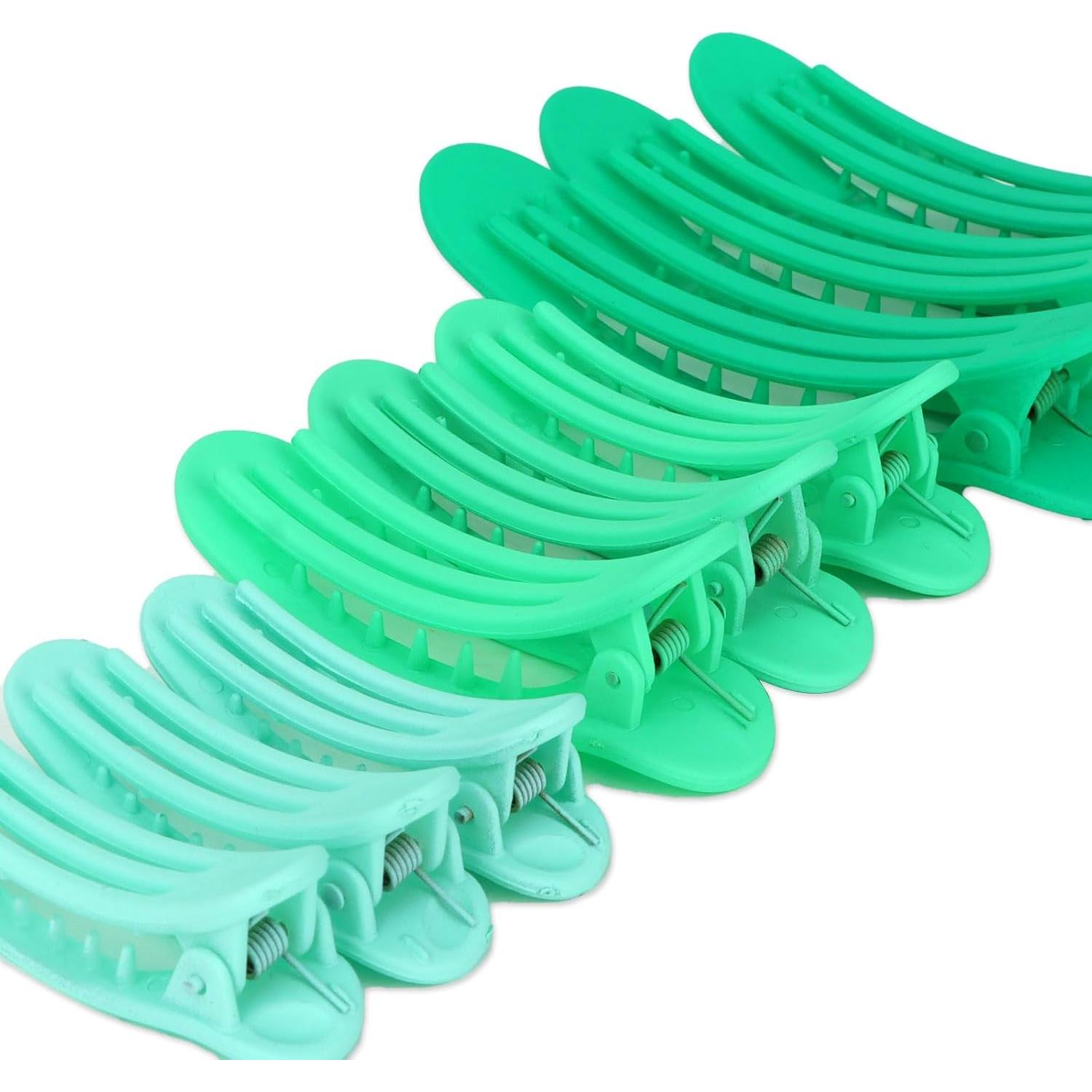 Pinzas Planas Verdes ACO-UINT - 9 Piezas para Cabello