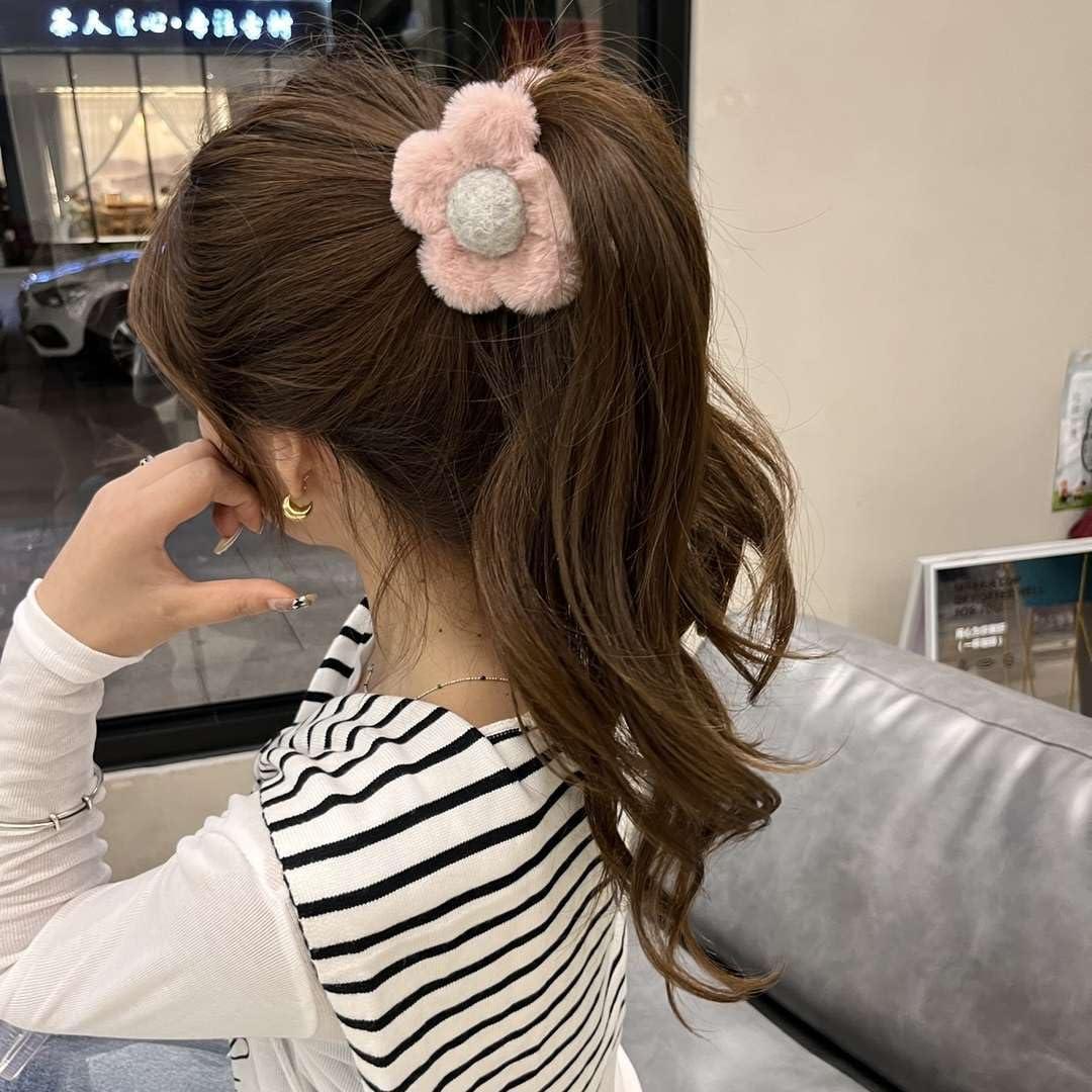 Clip de Pelo de Flor Rosa TUCEWP - Mediano para Cabello Fino y Grueso