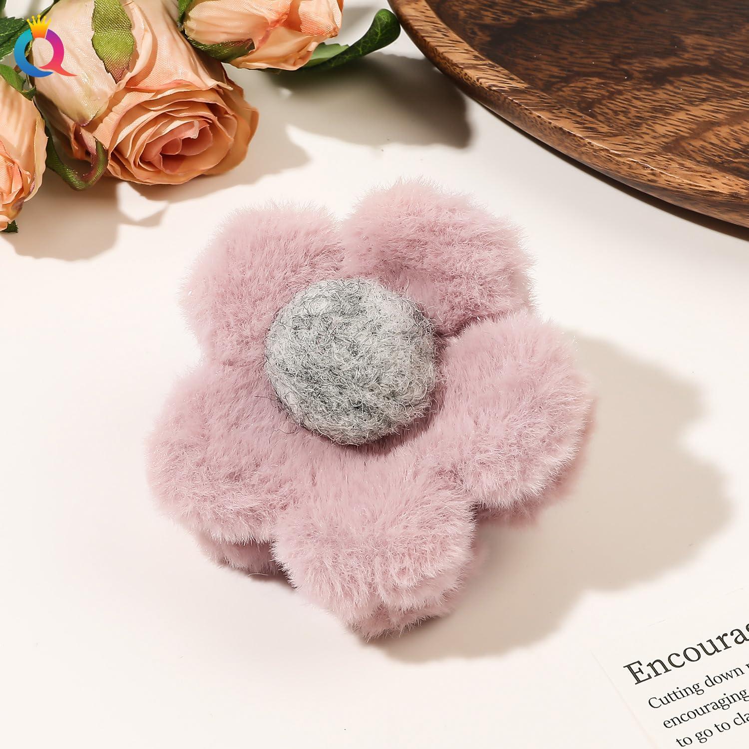 Clip de Pelo de Flor Rosa TUCEWP - Mediano para Cabello Fino y Grueso