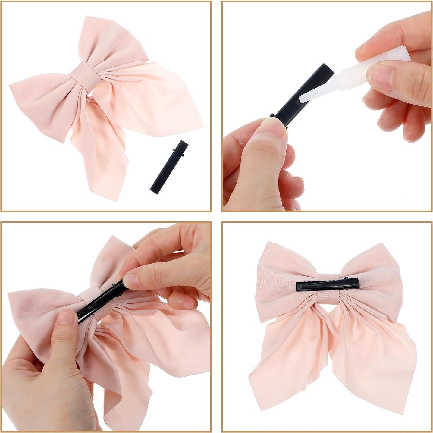 50 Clips de Cocodrilo Negro Bremorou para Cabello 4.5 cm